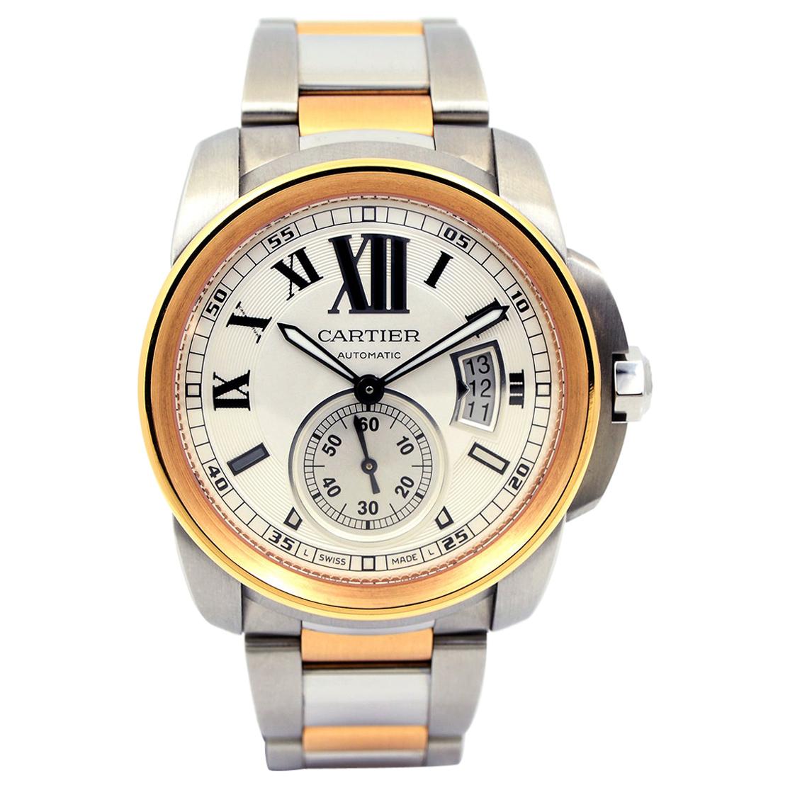 Cartier Calibre de Cartier 18 Karat Pink Gold & Stainless Steel Watch