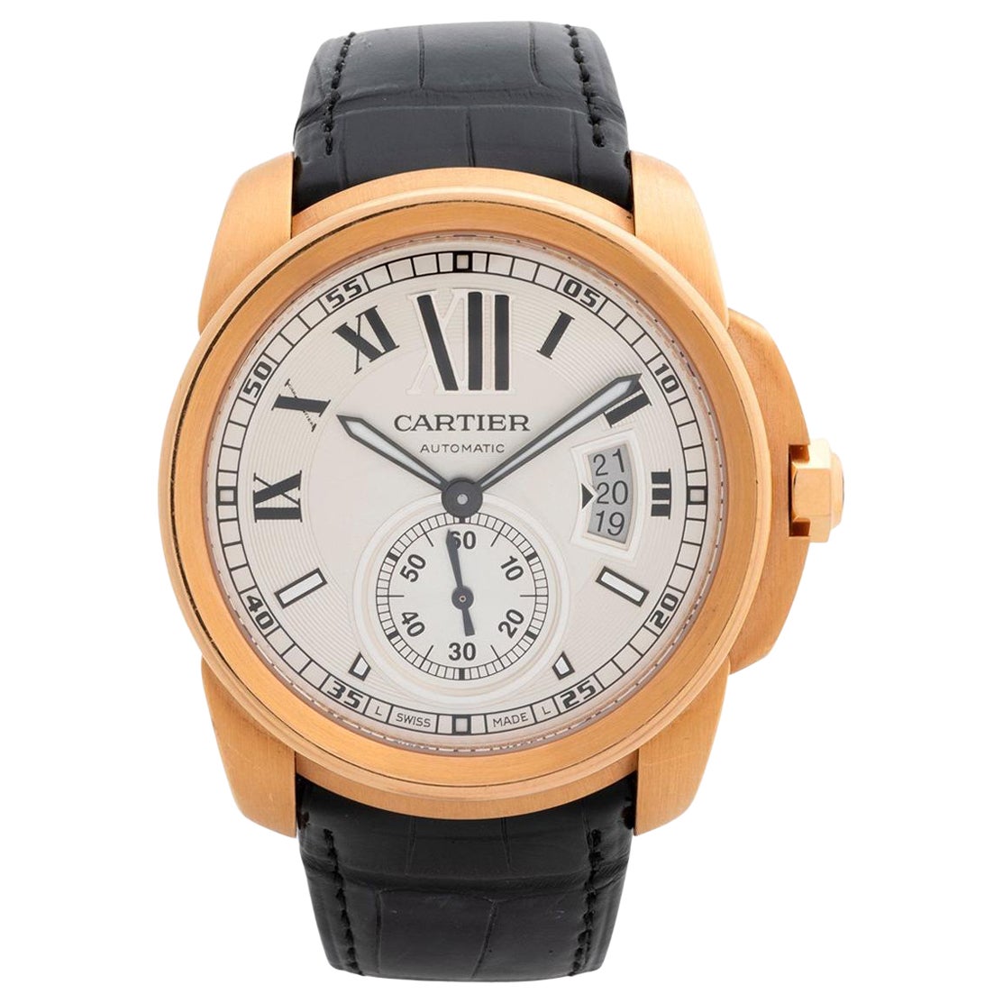 Cartier Calibre De Cartier 3300 / W7100009, 18 Rose Gold, Outstanding Condition