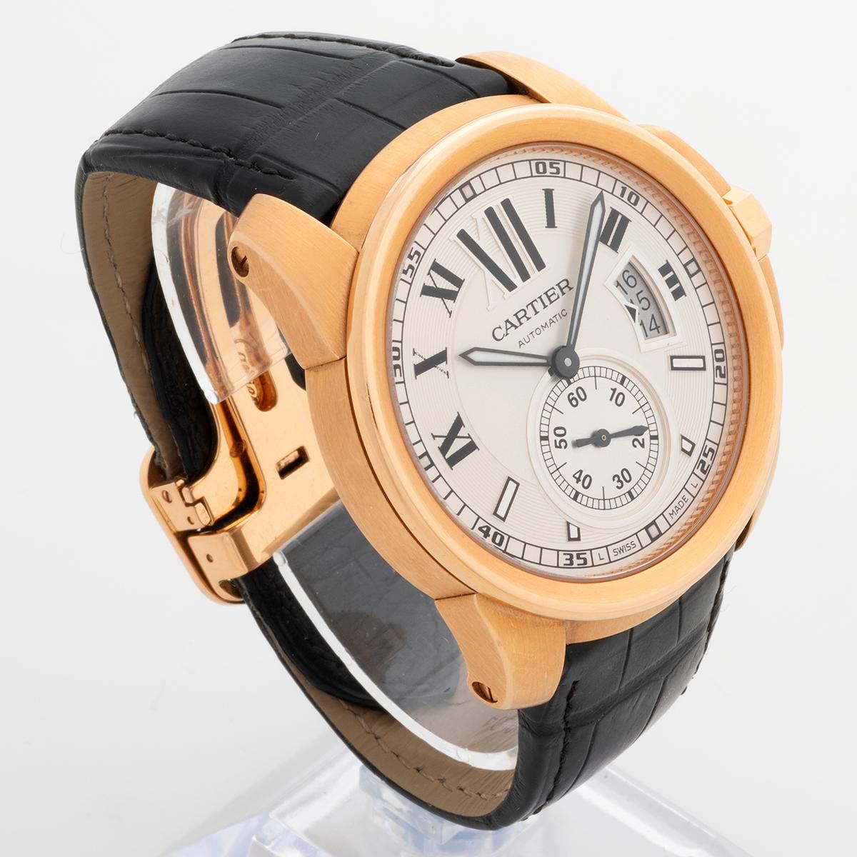 Cartier Calibre De Cartier 3300 / W7100009, 18ct Roségold, Ausstellung C/B 2015. im Zustand „Hervorragend“ im Angebot in Canterbury, England