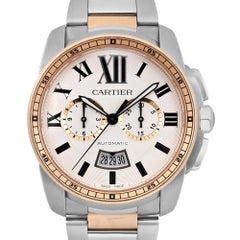 Montre Cartier Calibre de Cartier 42mm 18K Rose Gold Steel Ivory Dial W7100042