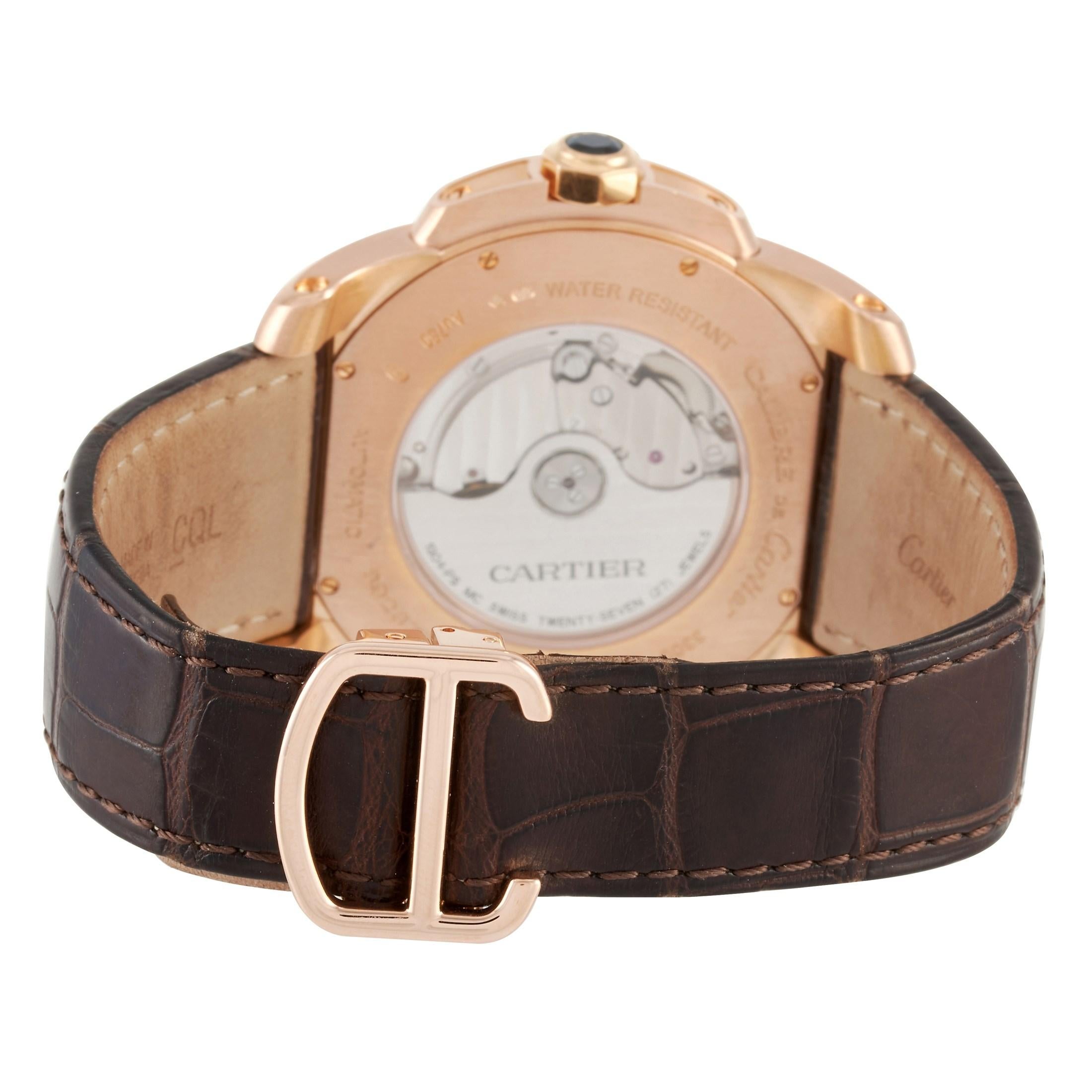 Men's Cartier Calibre de Cartier Automatic 18K Rose Gold Watch W7100009