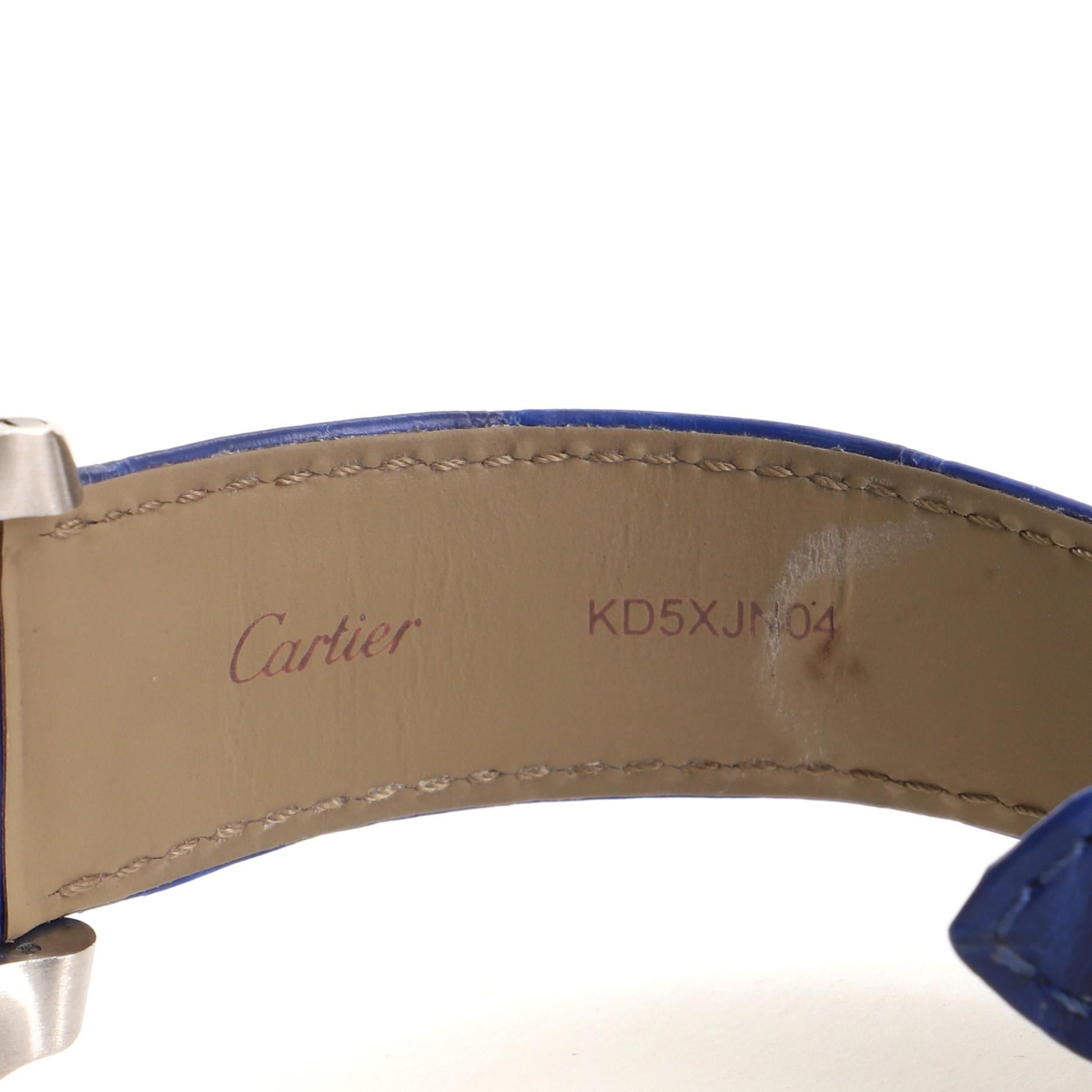 Cartier Calibre de Cartier Automatic Watch Stainless Steel and Alligator In Good Condition In New York, NY