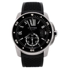 Reloj automático Cartier Calibre de Cartier Acero inoxidable y caucho