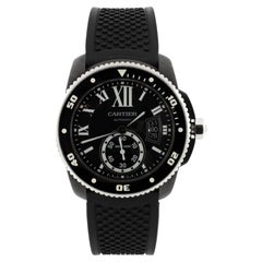 Reloj automático Cartier Calibre de Cartier Acero inoxidable y caucho