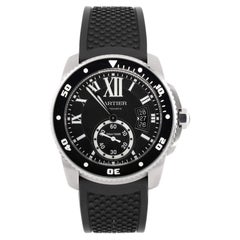 Reloj automático Cartier Calibre de Cartier Acero inoxidable y caucho