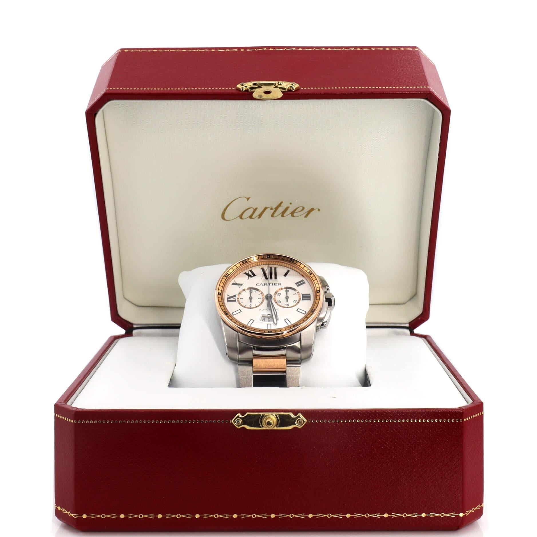 Cartier Calibre de Cartier Chronograph Automatic Watch Stainless Steel