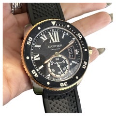 Cartier Calibre De Cartier Diver Stainless Steel and Rose Gold Bezel Watch 42 mm