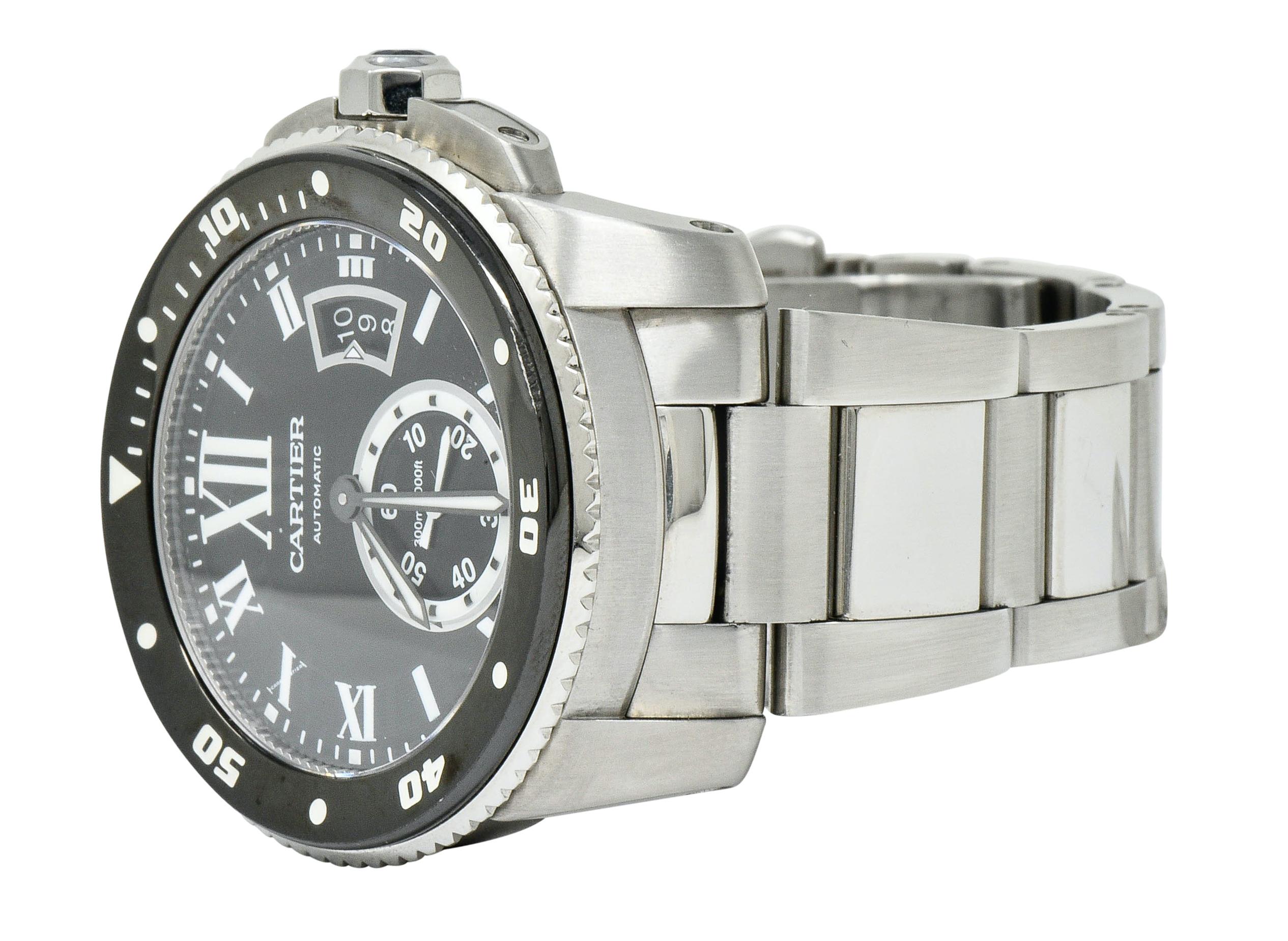Contemporary Cartier Calibre de Cartier Diver Stainless Steel Automatic Men's Watch W7100057