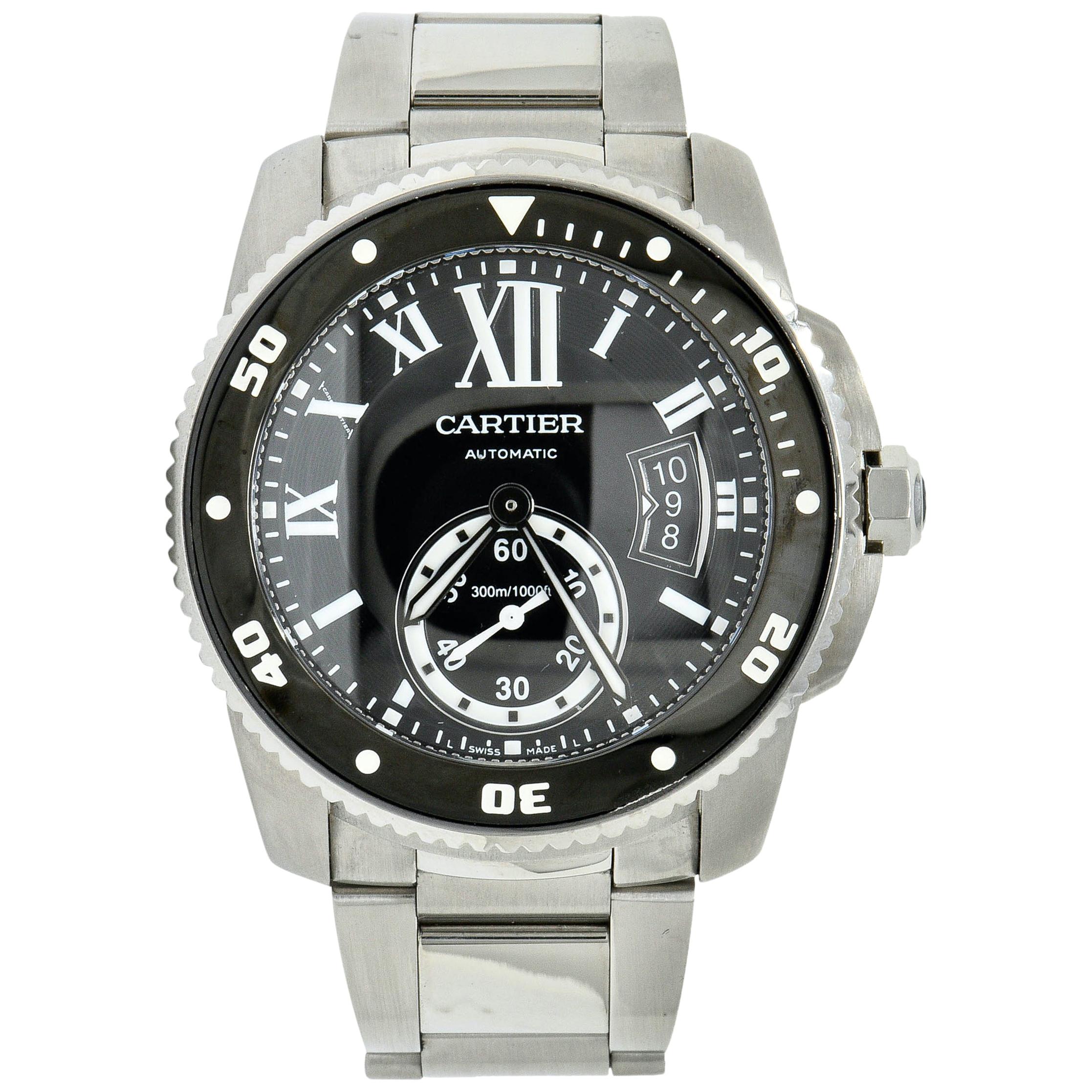 Cartier Calibre de Cartier Diver Stainless Steel Automatic Men's Watch W7100057