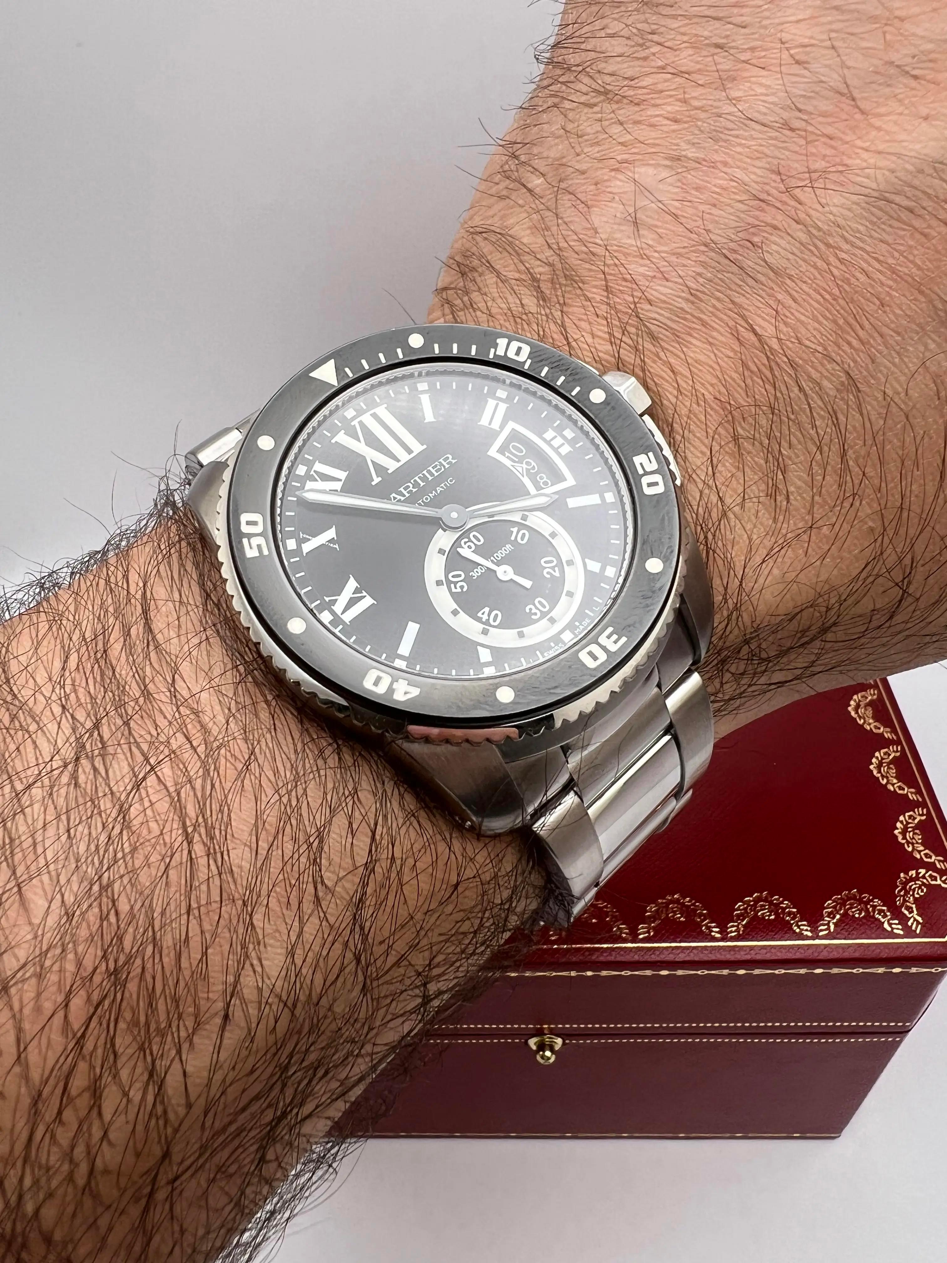 Cartier Calibre De Cartier Diver W7100057 Black Dial Stainless Bracelet B&P en vente 6
