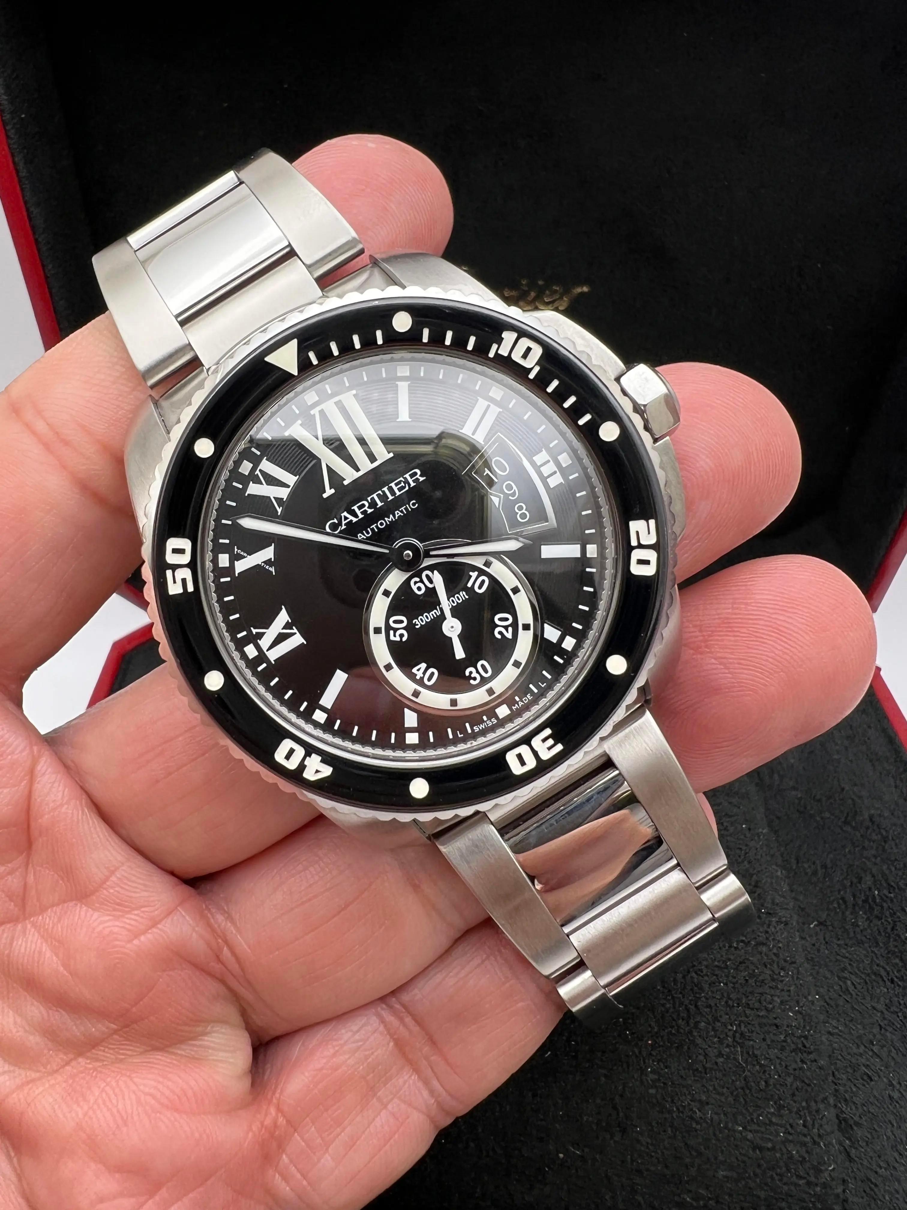 Cartier Calibre De Cartier Diver W7100057 Black Dial Stainless Bracelet B&P en vente 1