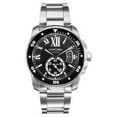 Cartier Calibre De Cartier Taucher W7100057 Schwarzes Edelstahlarmband B&P