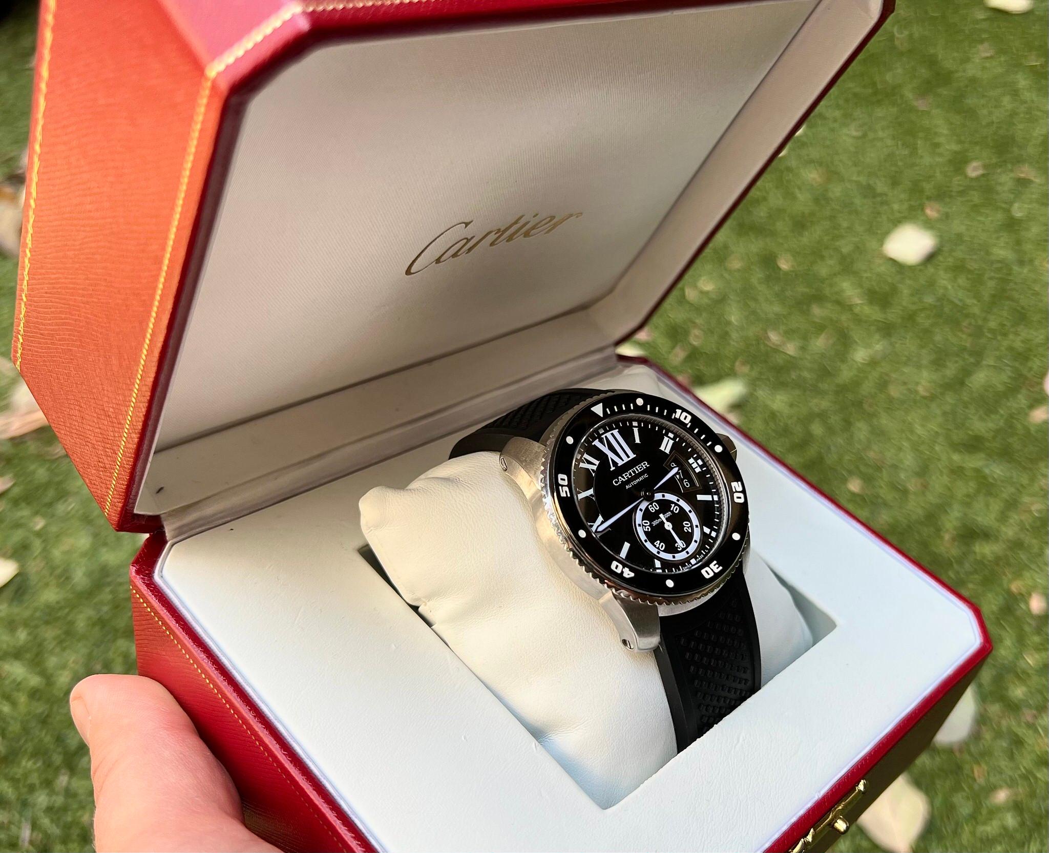 Cartier Calibre De Cartier Diver Watch Automatic Box For Sale at 1stDibs