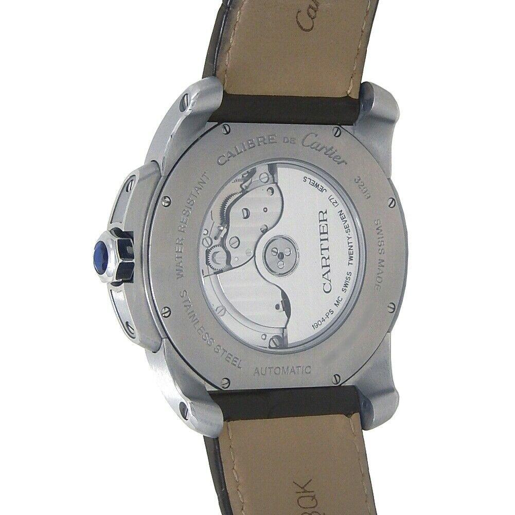 Cartier Calibre de Cartier Stainless Steel Men's Watch Automatic W7100041 For Sale 2