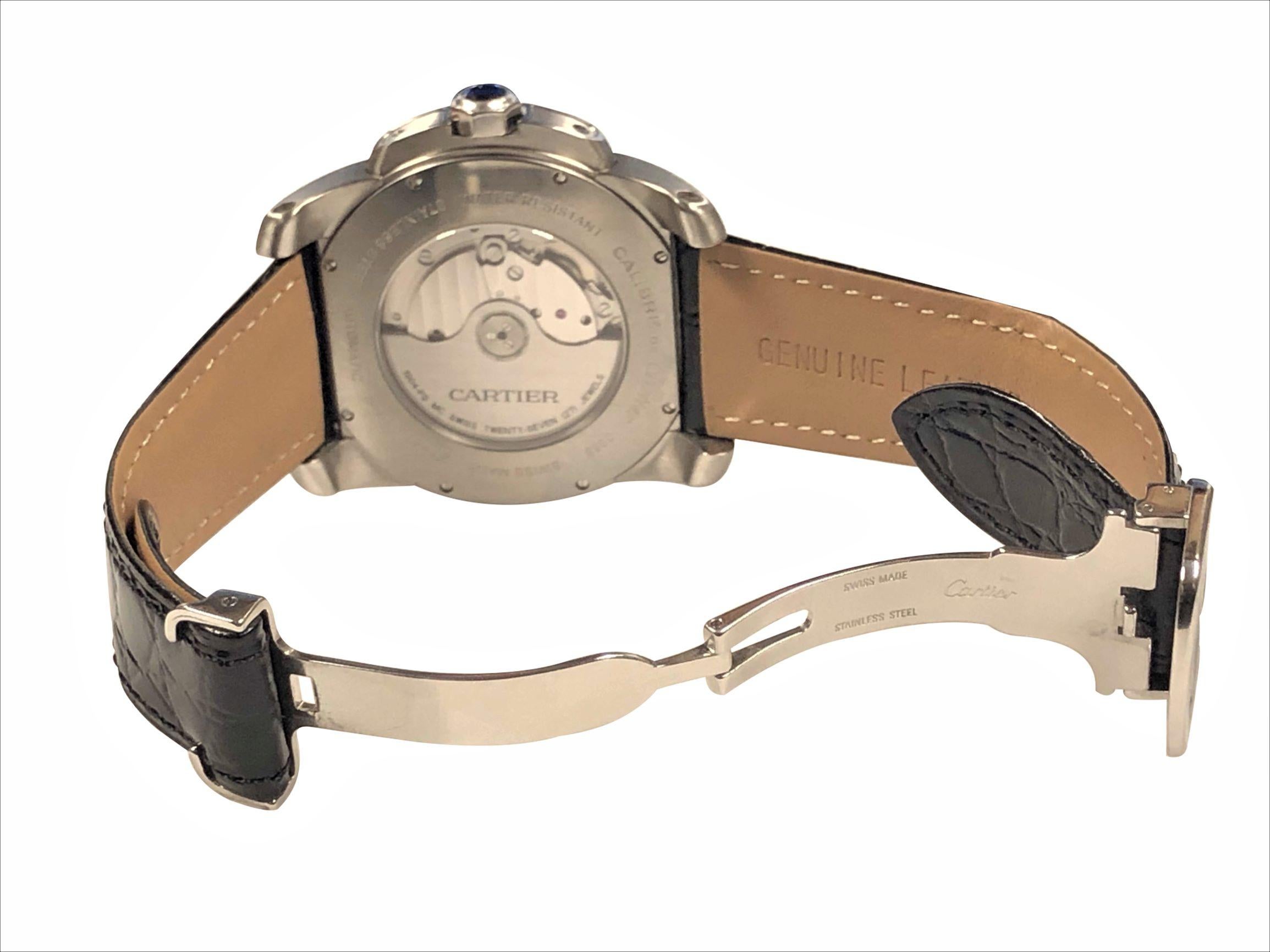 Women's or Men's Cartier Calibre De Cartier Steel Automatic Wristwatch