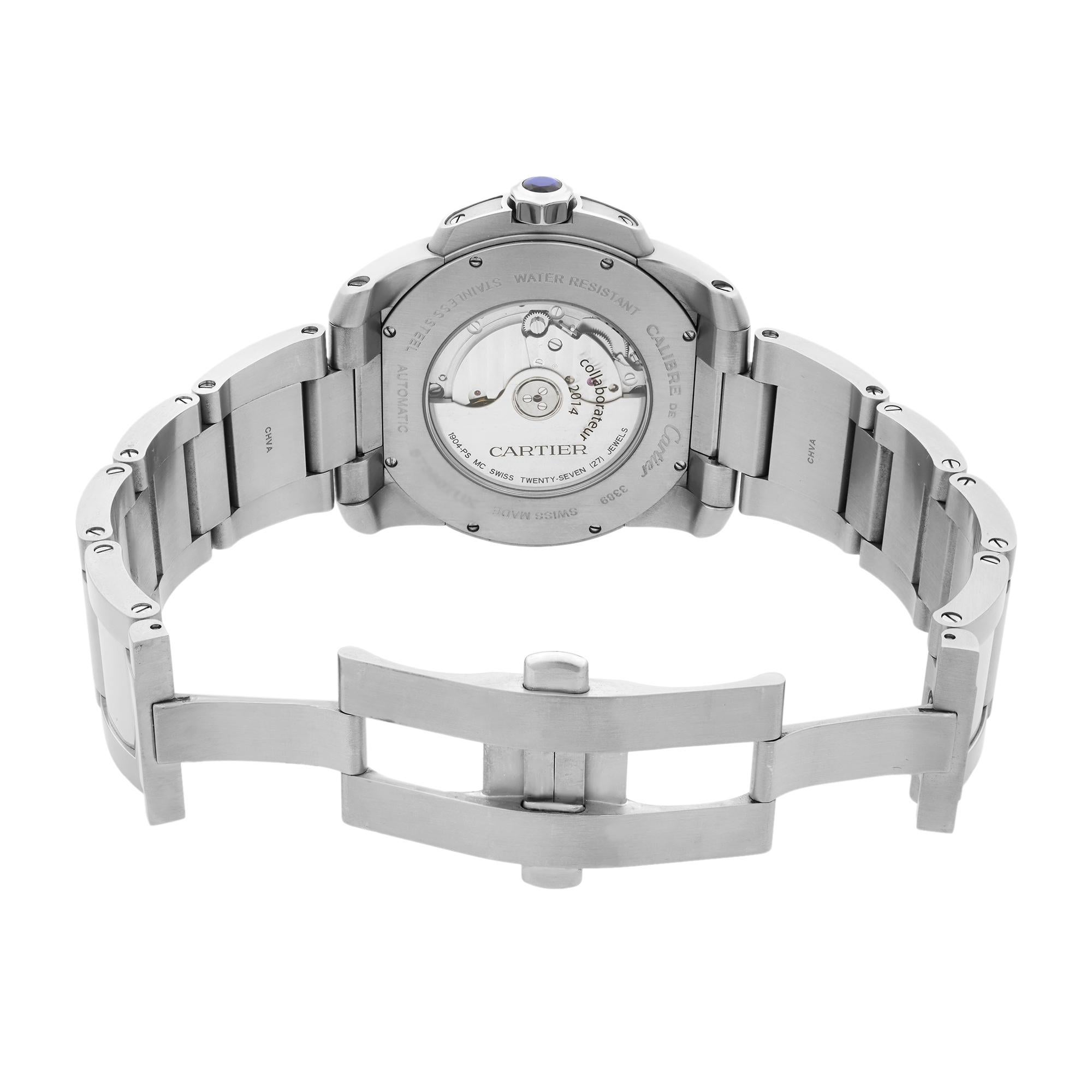 Cartier Calibre de Cartier Steel Silver Dial Automatic Men's Watch W7100015 2