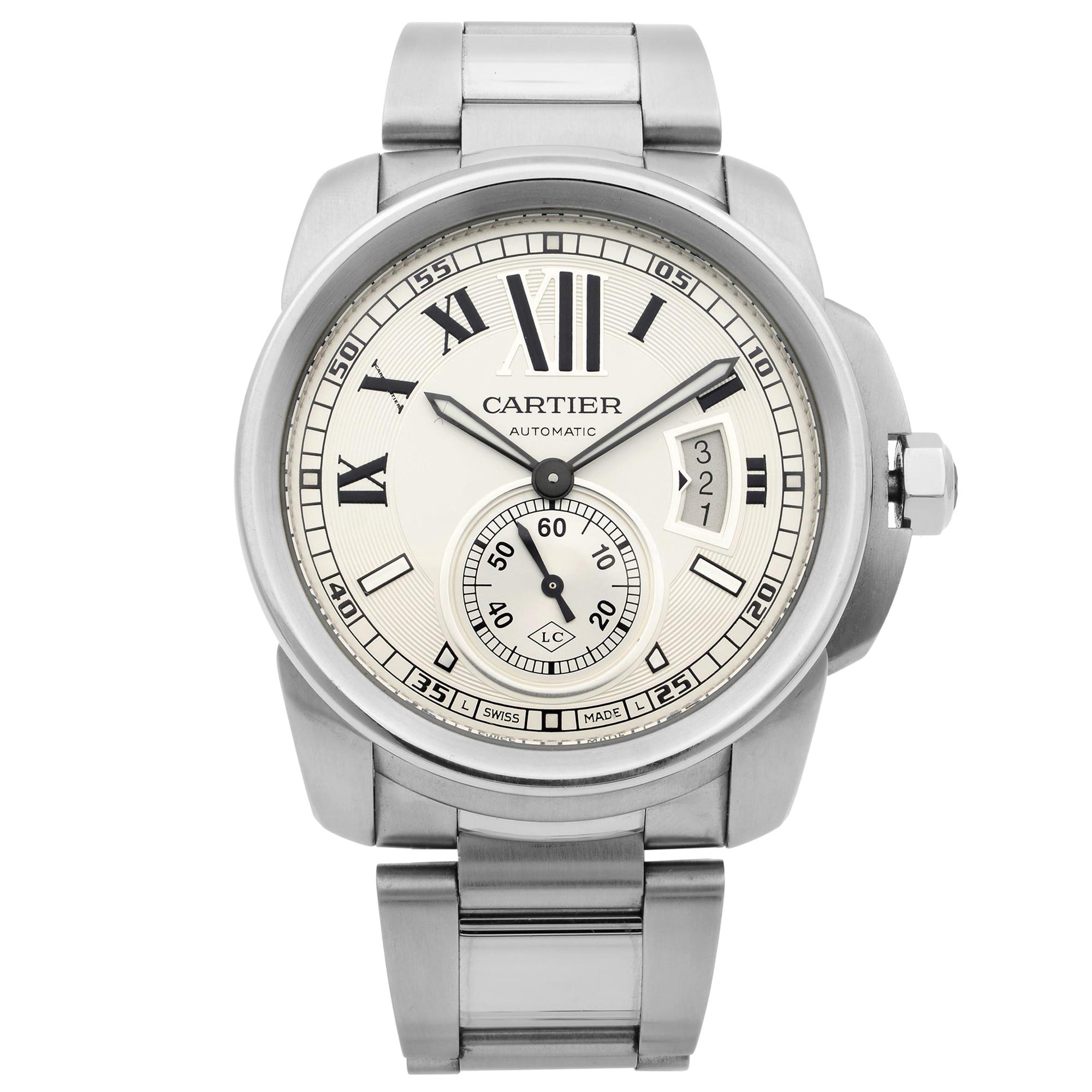 Cartier Calibre de Cartier Steel Silver Dial Automatic Men's Watch W7100015