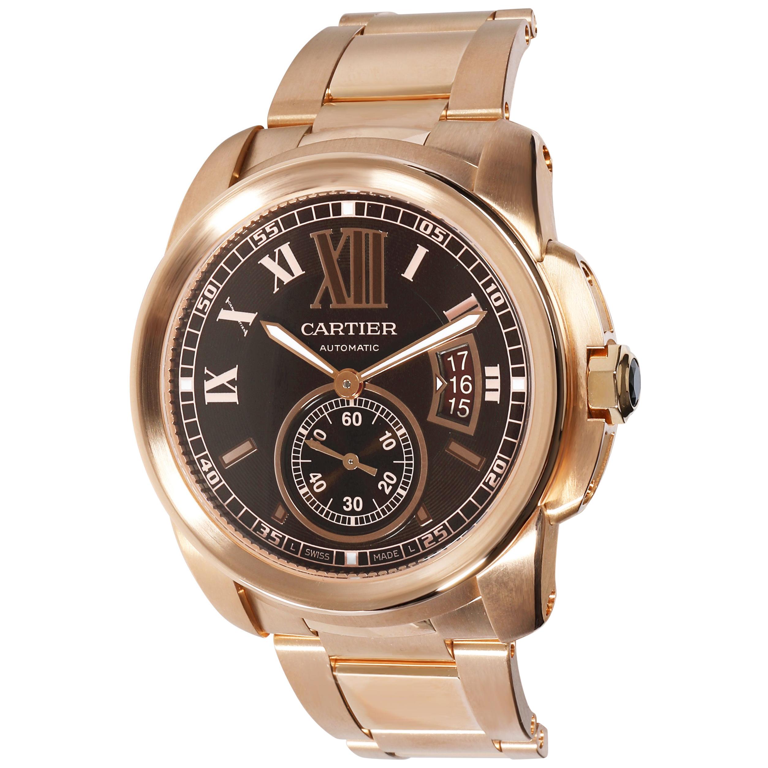 Cartier Calibre de Cartier W7100040 Men's Watch in 18 Karat Rose Gold