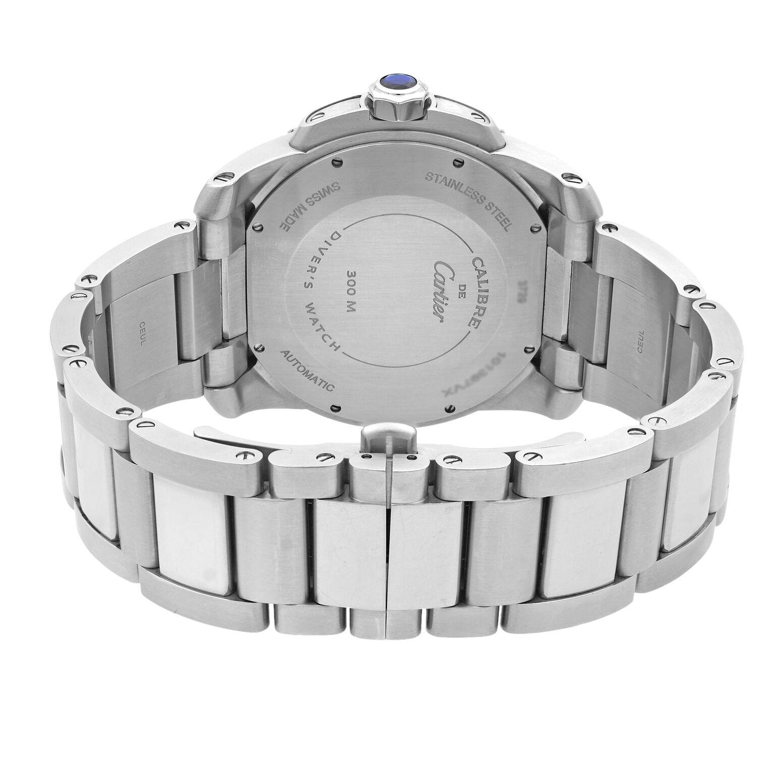 Cartier Calibre de Diver Stainless Steel Black Dial Automatic Men Watch W7100057 1