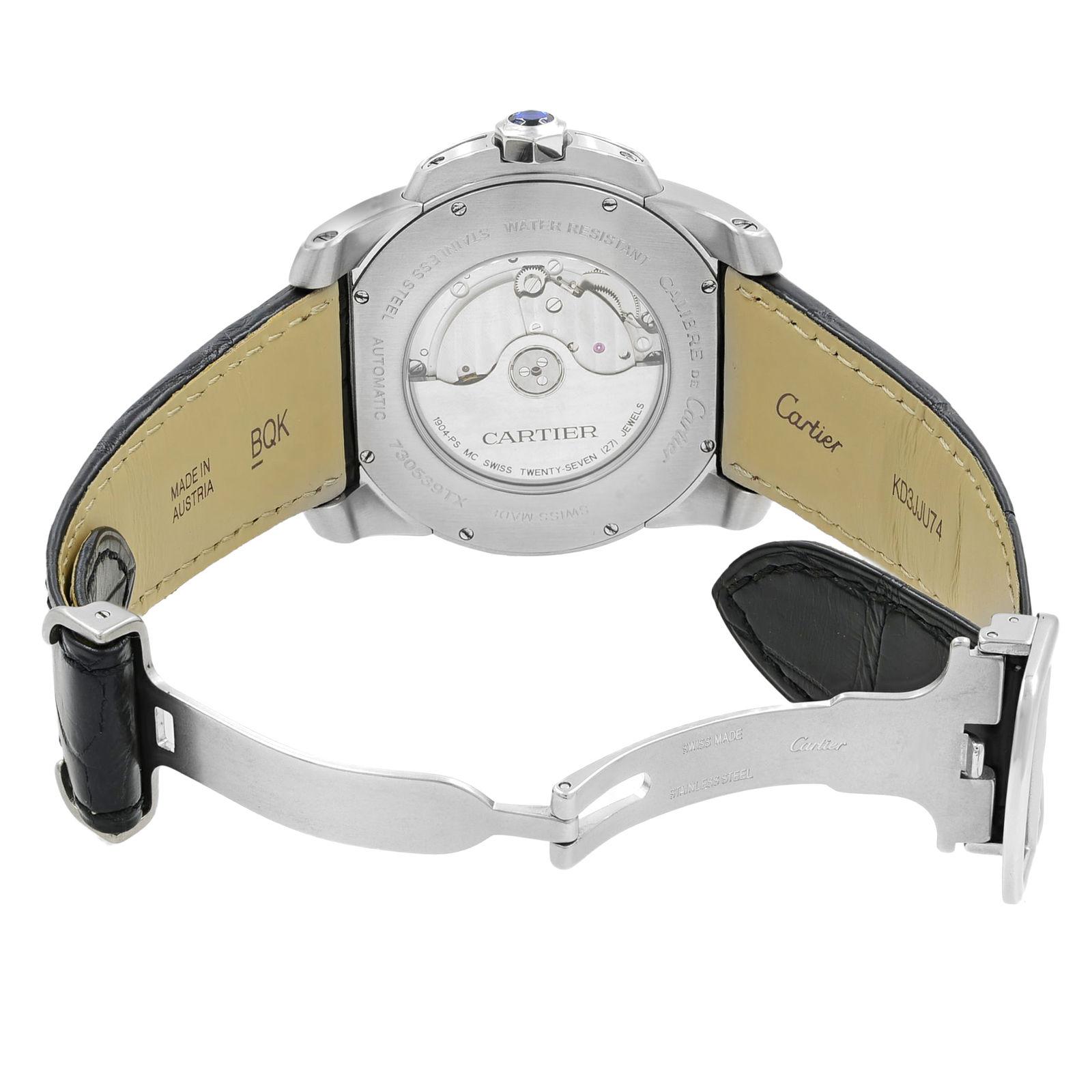 Cartier Calibre De W7100037 Silver Roman Dial Steel Automatic Men's Watch 1
