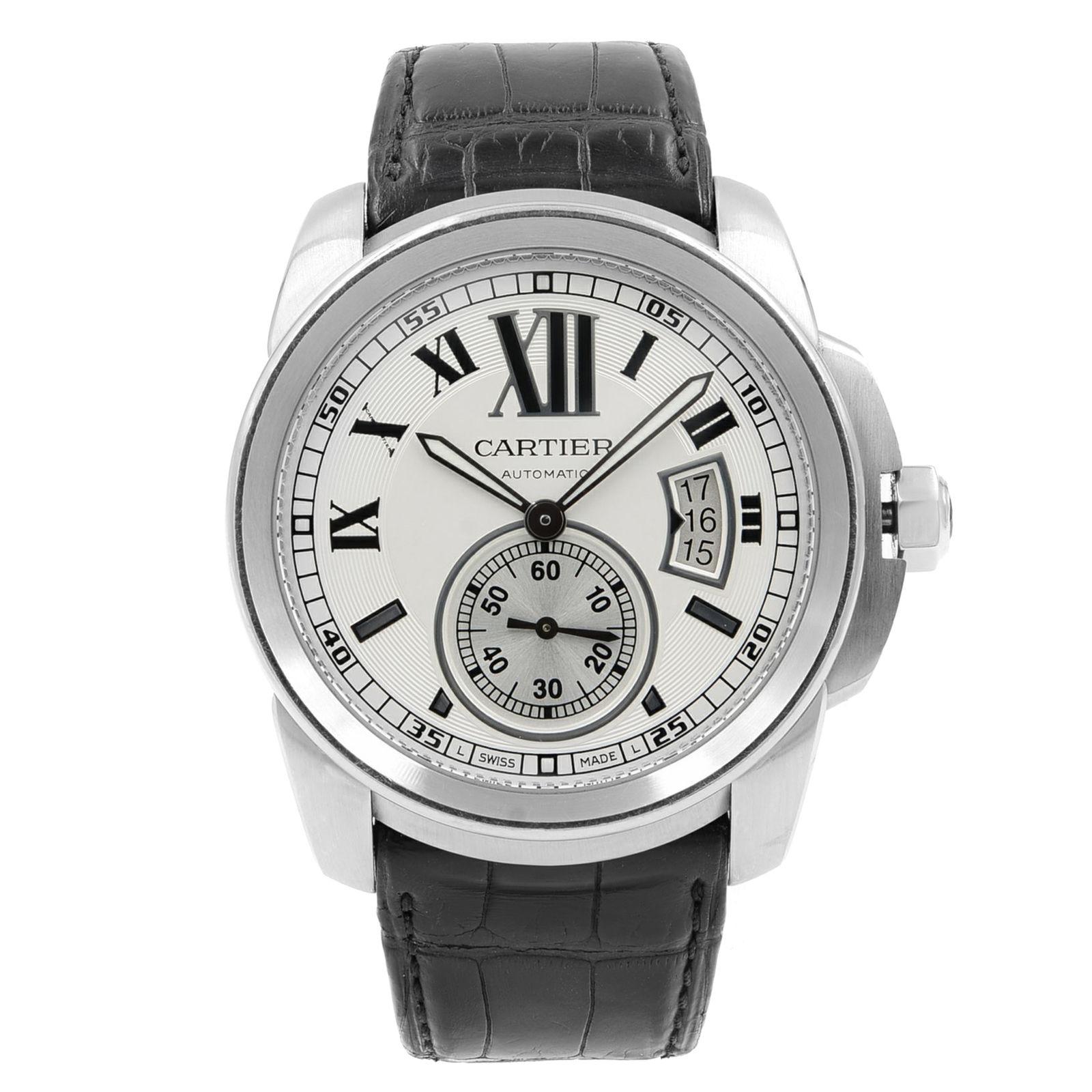 Cartier Calibre De W7100037 Silver Roman Dial Steel Automatic Men's Watch
