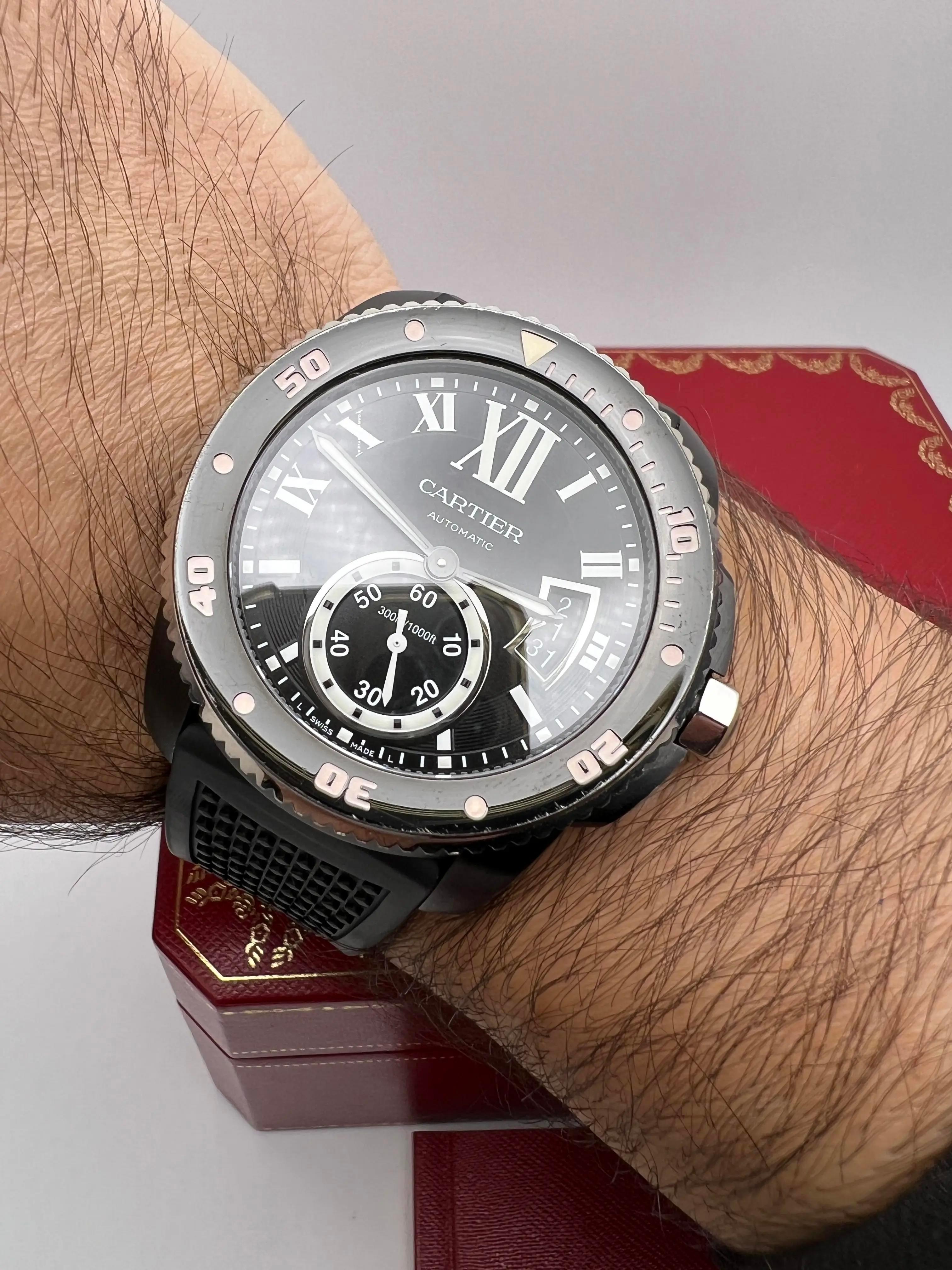 Cartier Calibre Diver 42mm Black ADLC Ceramic Bezel WSCA0006 Box Papers For Sale 1