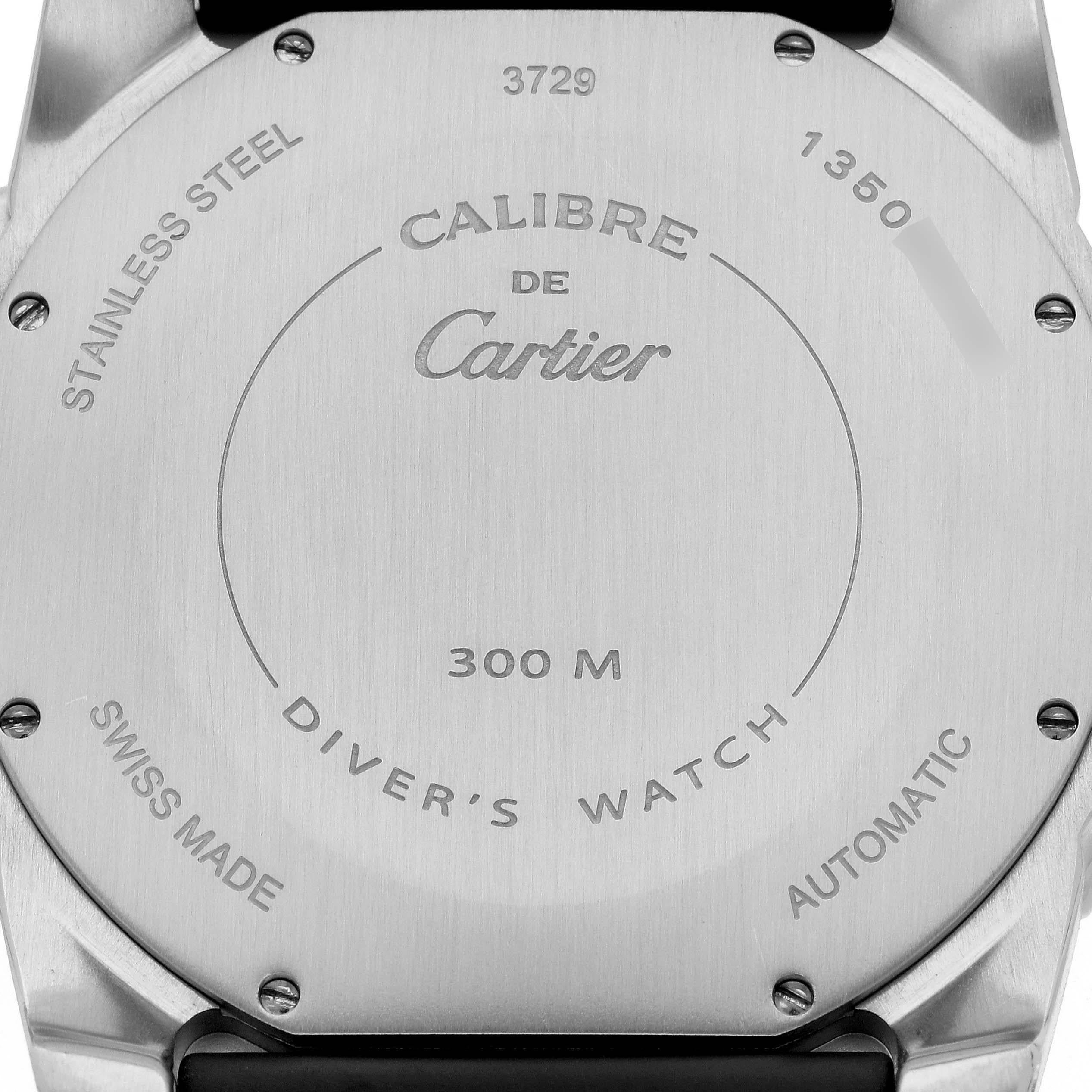 Cartier Calibre Diver Black Dial Steel Mens Watch W7100056 Box Papers 1