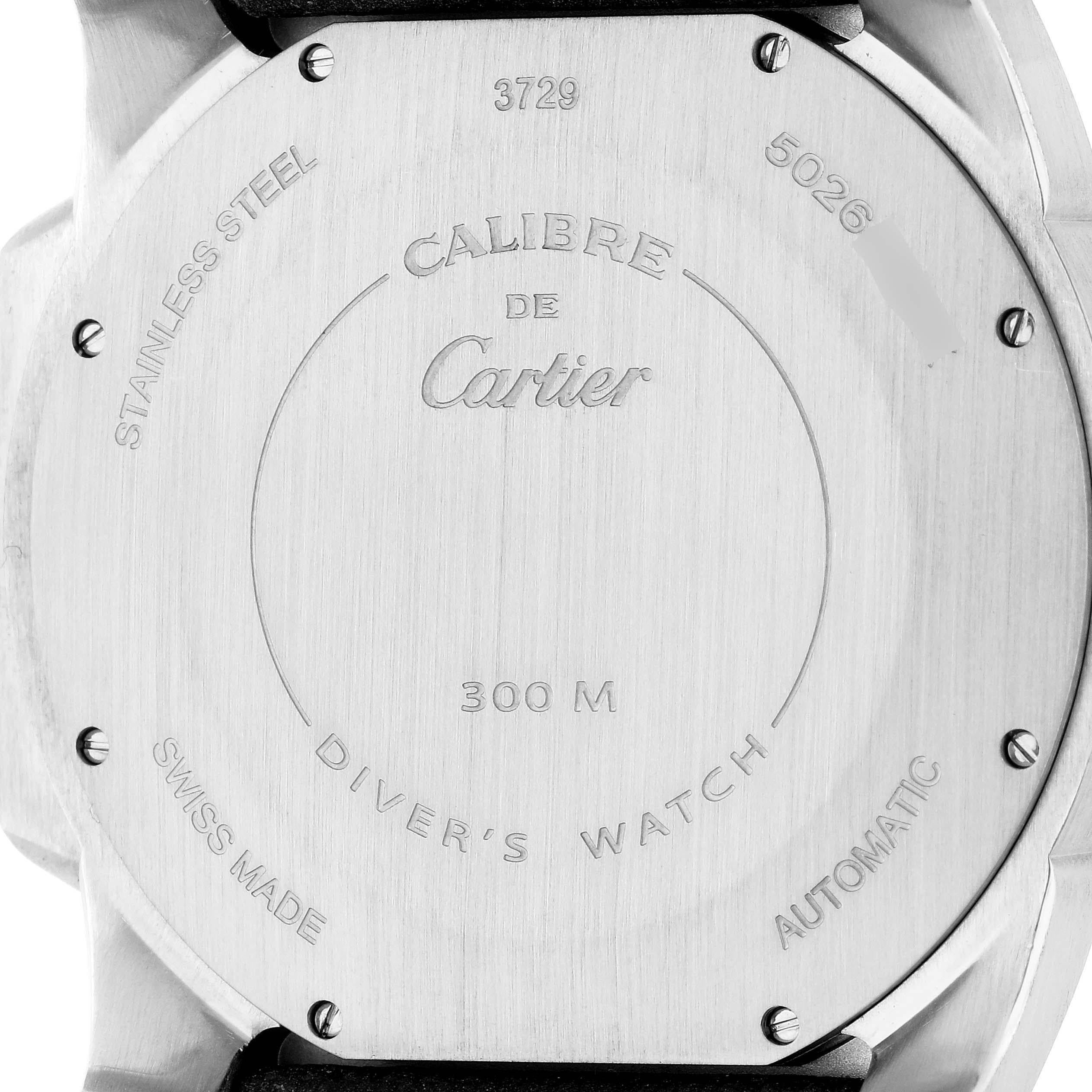 Cartier Calibre Diver Blue Dial Steel Mens Watch WSCA0010 For Sale 2