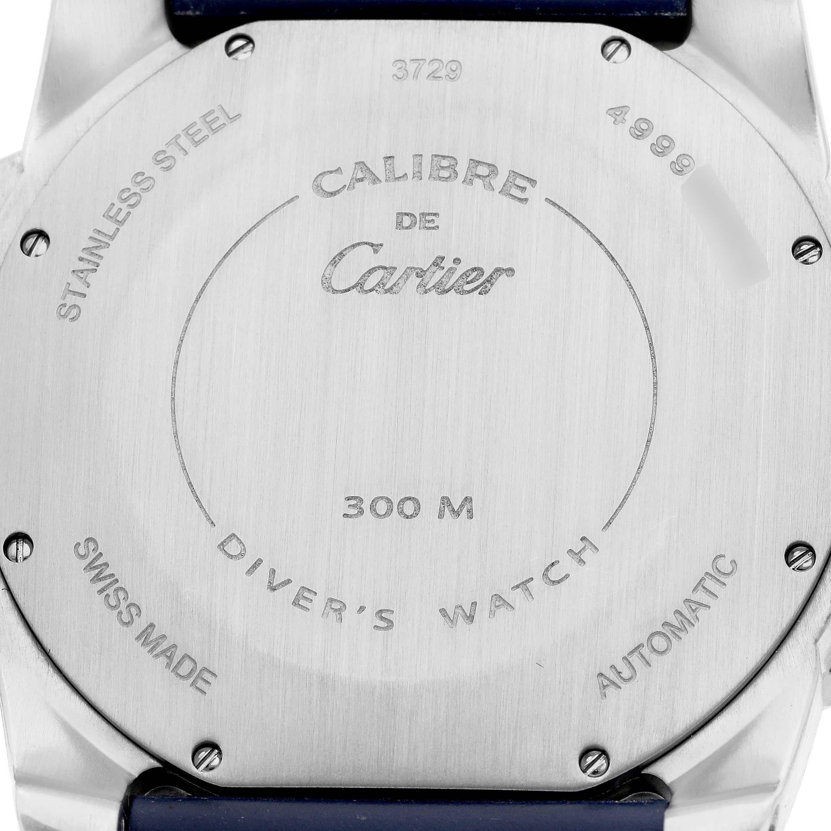 Cartier Calibre Diver Blue Dial Steel Mens Watch WSCA0010 Papers For Sale 4