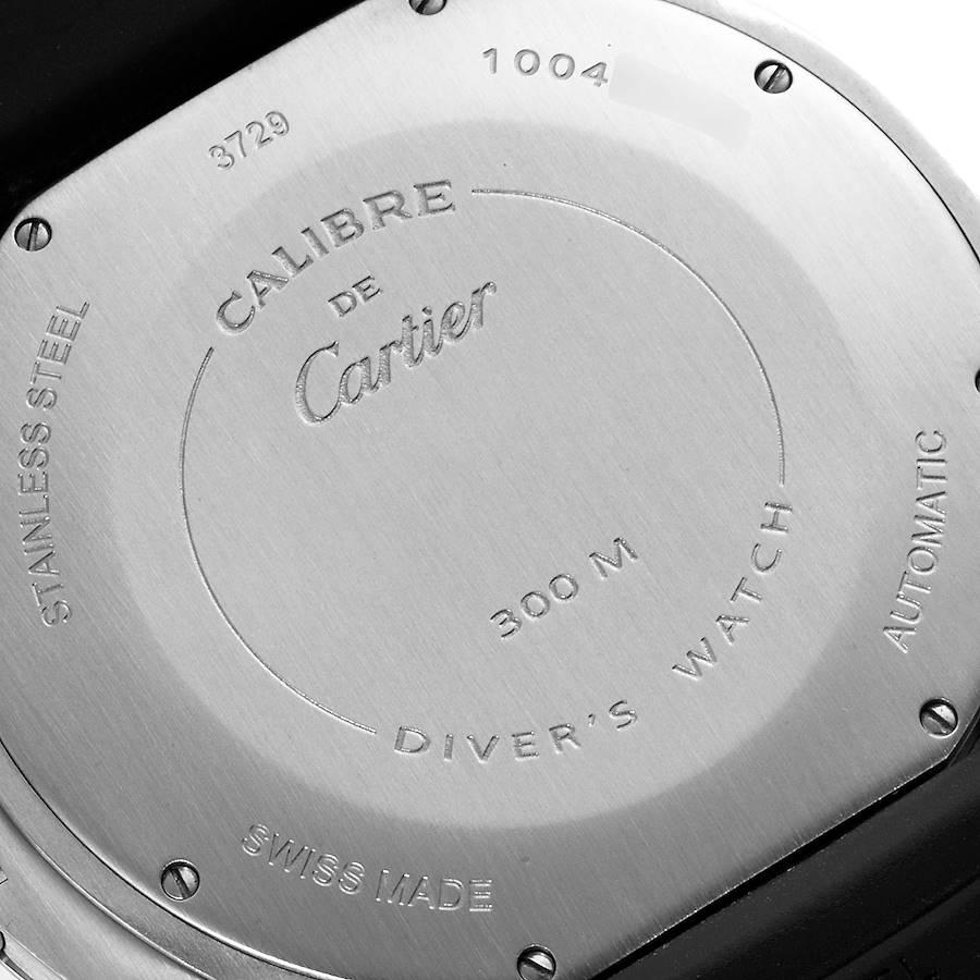 Cartier Calibre Diver Rubber Strap Steel Mens Watch W7100056 2