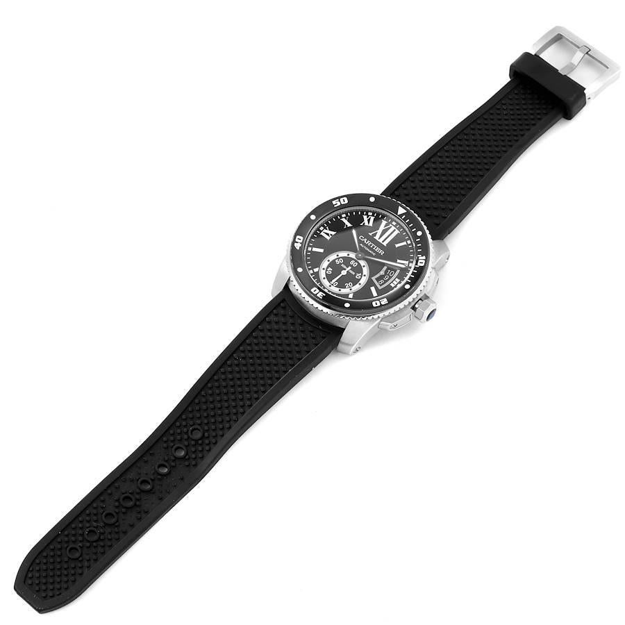 Cartier Kaliber Taucher Gummiband Stahl Herrenuhr W7100056 5