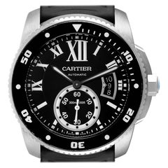 Cartier Kaliber Taucher Gummiband Stahl Herrenuhr W7100056