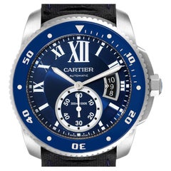 Cartier Calibre Diver Stainless Steel Blue Dial Watch WSCA0010
