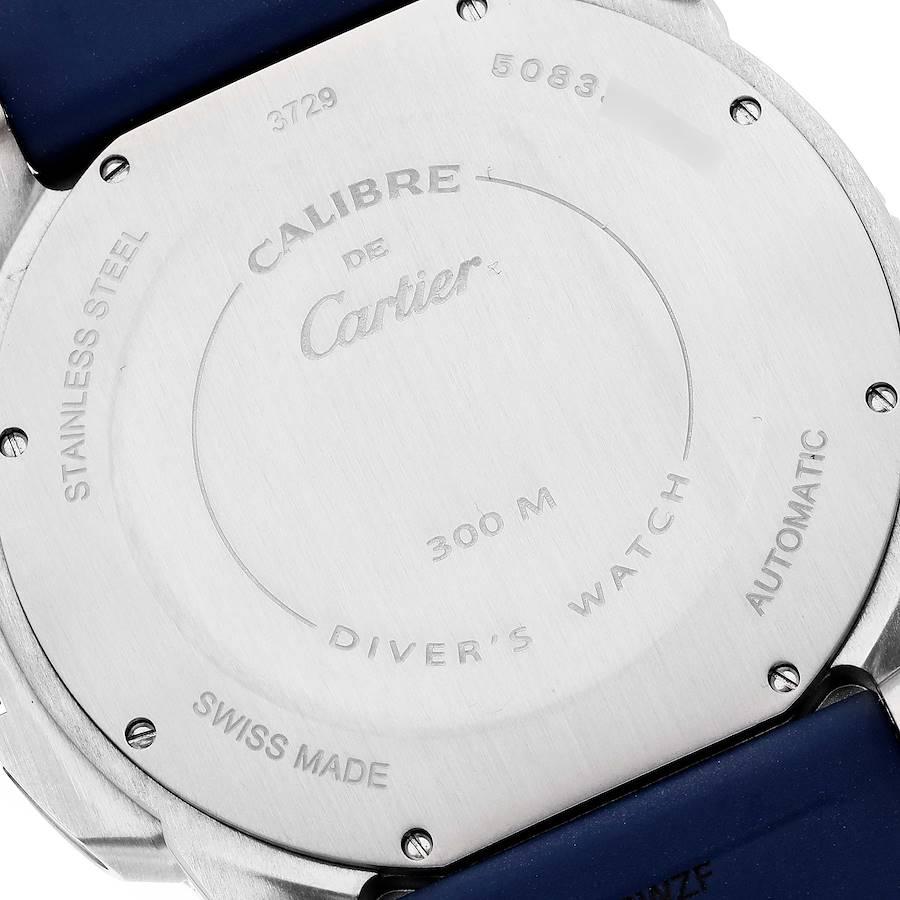 Cartier Calibre Diver Stainless Steel Blue Dial Watch WSCA0010 Papers In Excellent Condition In Atlanta, GA