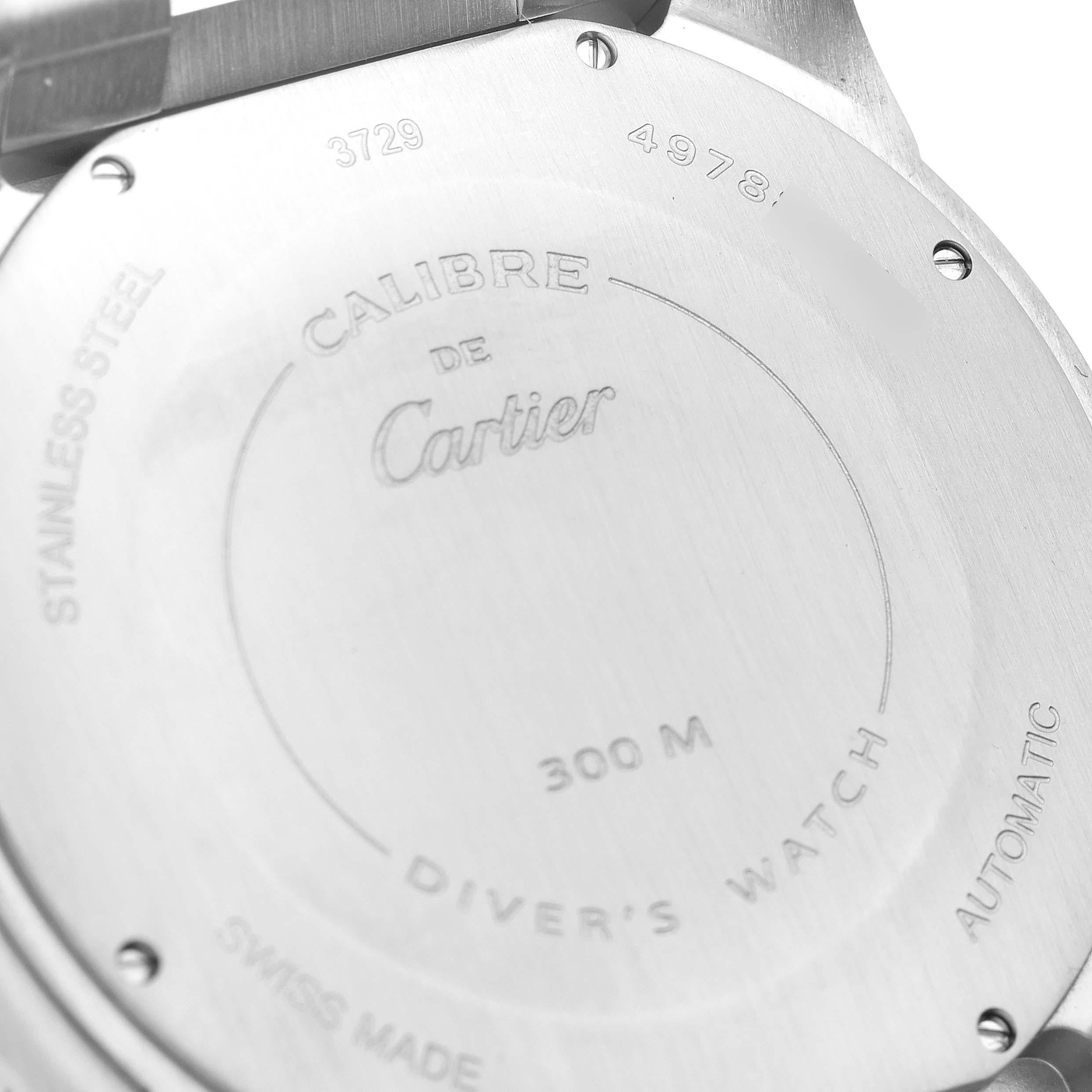 Cartier Calibre Diver Steel Rose Gold Black Dial Mens Watch W7100054 2