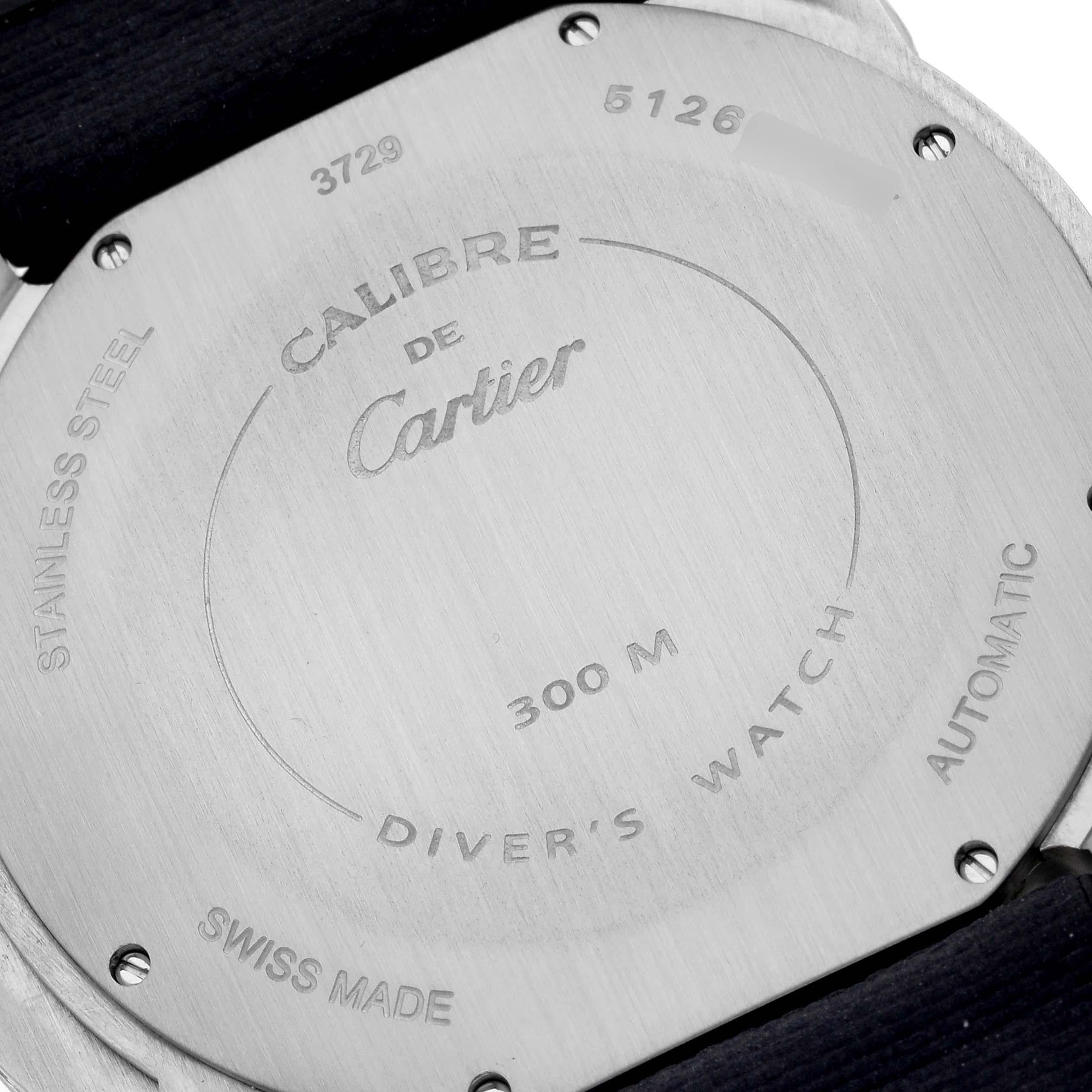 Cartier Calibre Diver Steel Rose Gold Blue Dial Mens Watch W2CA0008 For Sale 2