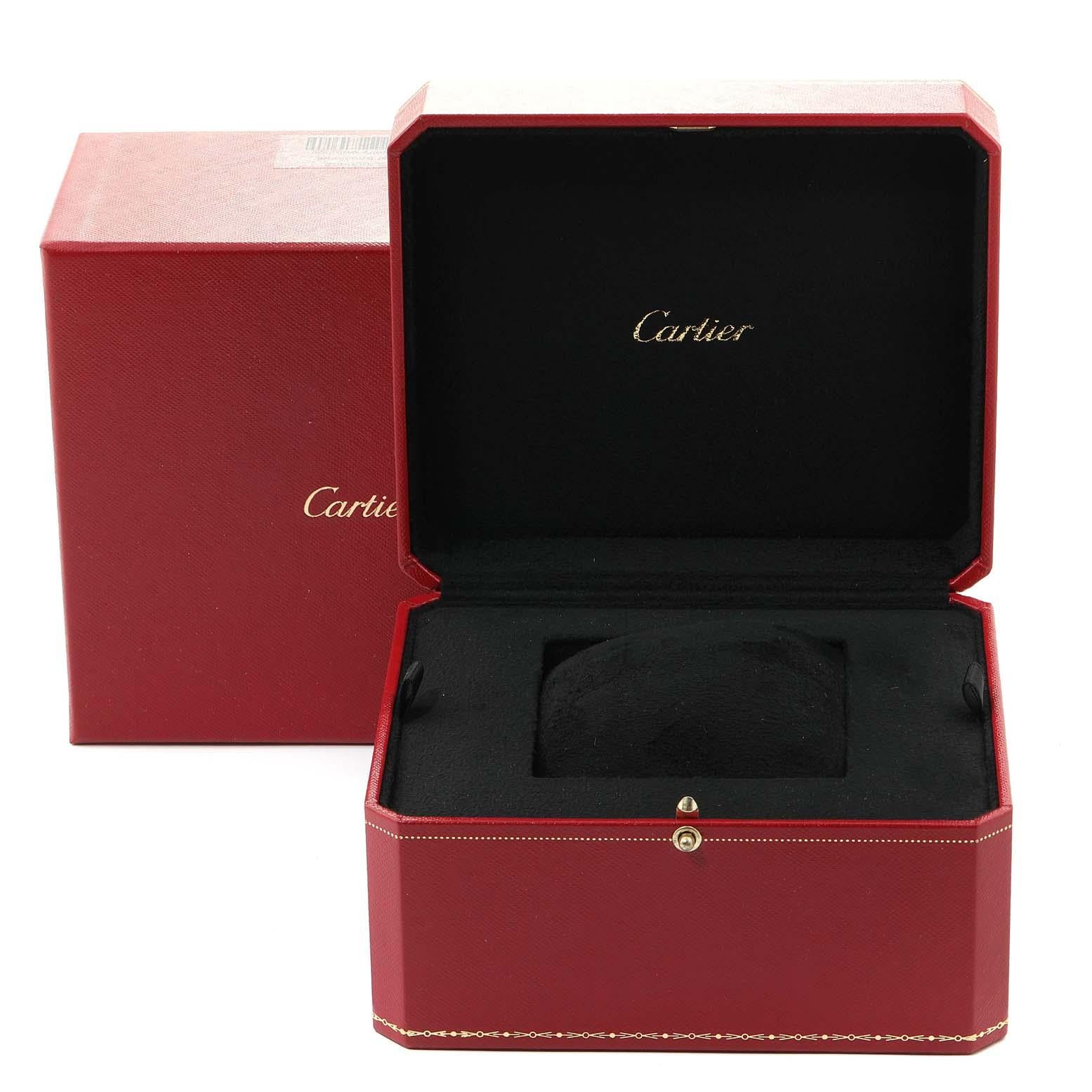 Cartier Calibre Diver Steel Rose Gold Leather Strap Men's Watch W7100055 For Sale 6