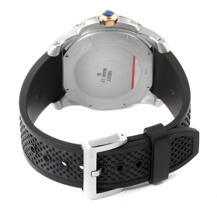Cartier Calibre Diver Steel Rose Gold Mens Watch W7100055 Box Papers For Sale 3