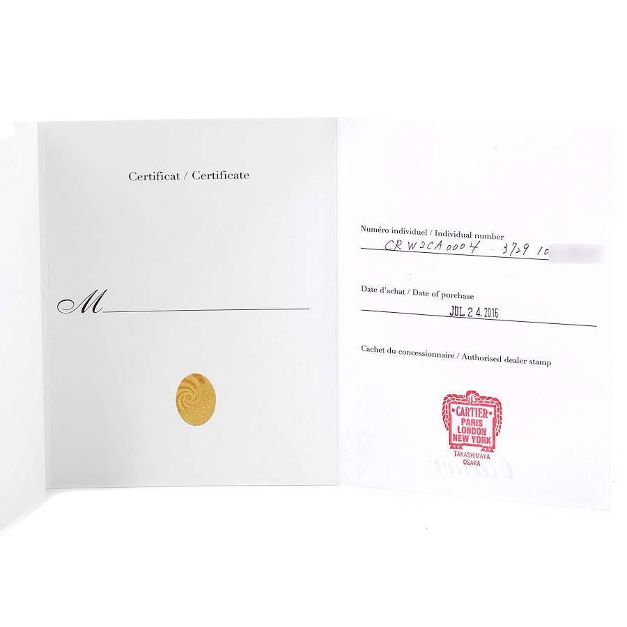 Cartier Calibre DiverCarbon Rose Gold Rubber Men's Watch W2CA0004 Box Papers For Sale 4