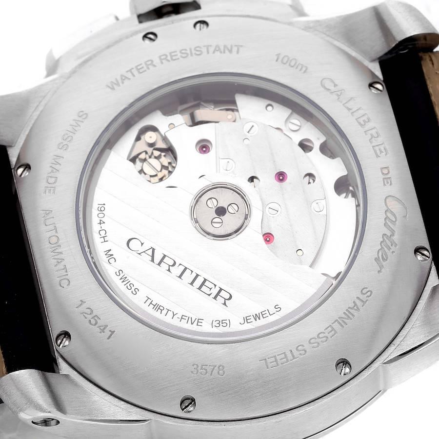 Cartier Calibre Divers Black Dial Rubber Strap Mens Watch W7100060 In Excellent Condition For Sale In Atlanta, GA