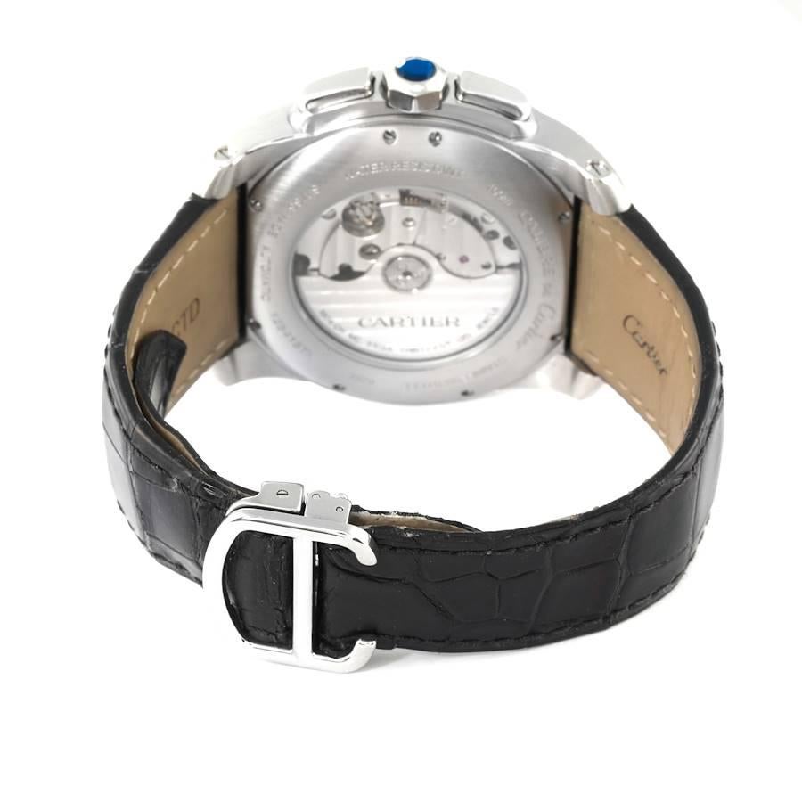 Cartier Calibre Divers Montre homme à cadran noir et bracelet caoutchouc W7100060 en vente 2