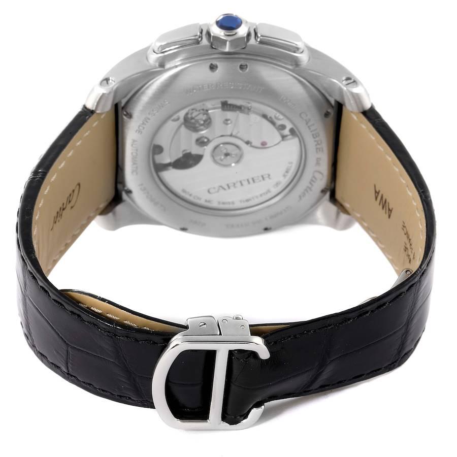 Cartier Calibre Divers Montre homme à cadran noir et bracelet caoutchouc W7100060 Pour hommes en vente