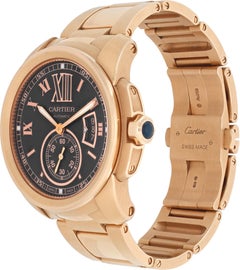 Cartier Calibre Gold Automatic Wristwatch w/ Chocolate Brown Dial Ref W7100040