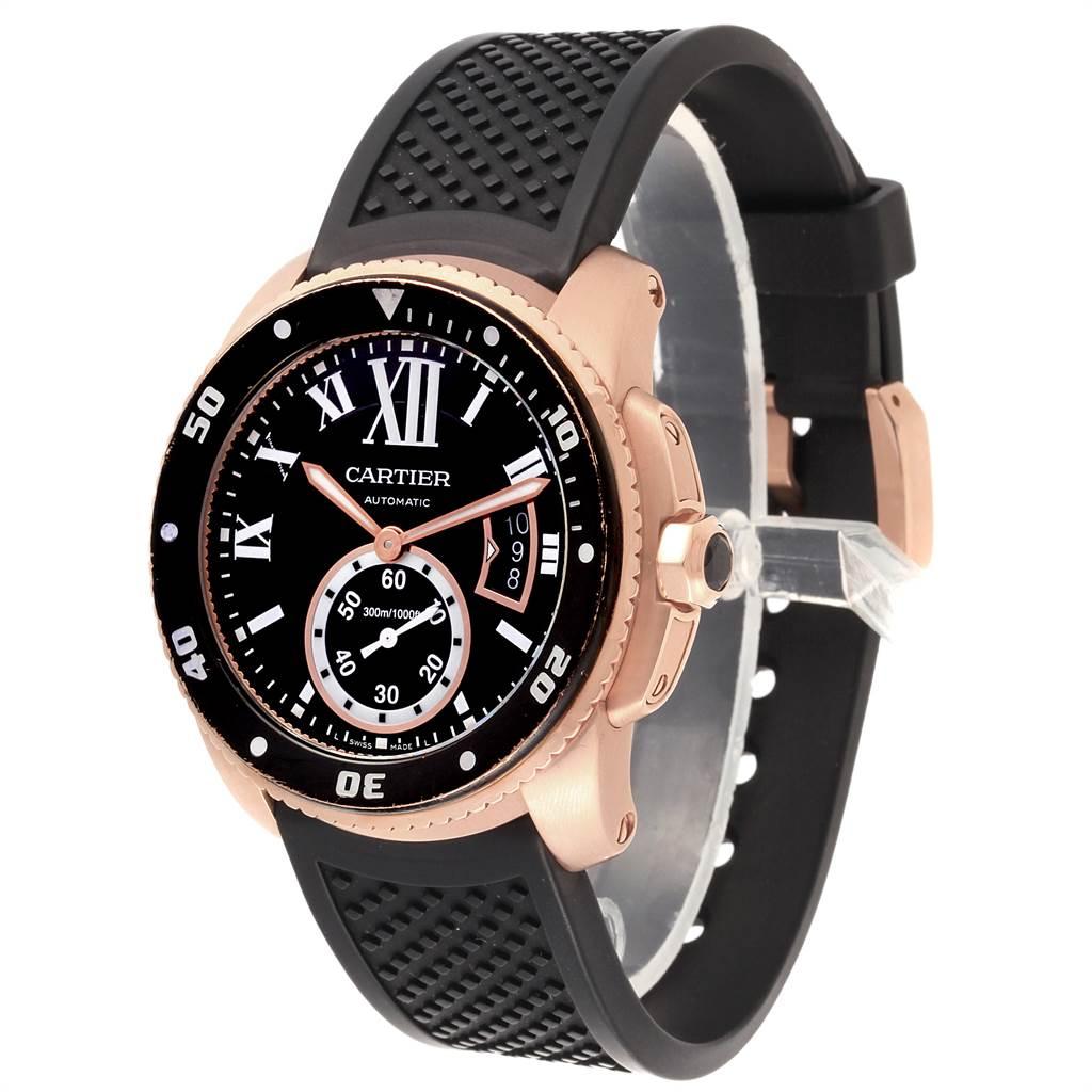 Cartier Calibre Rose Gold Black Dial Automatic Men's Watch W7100052 1