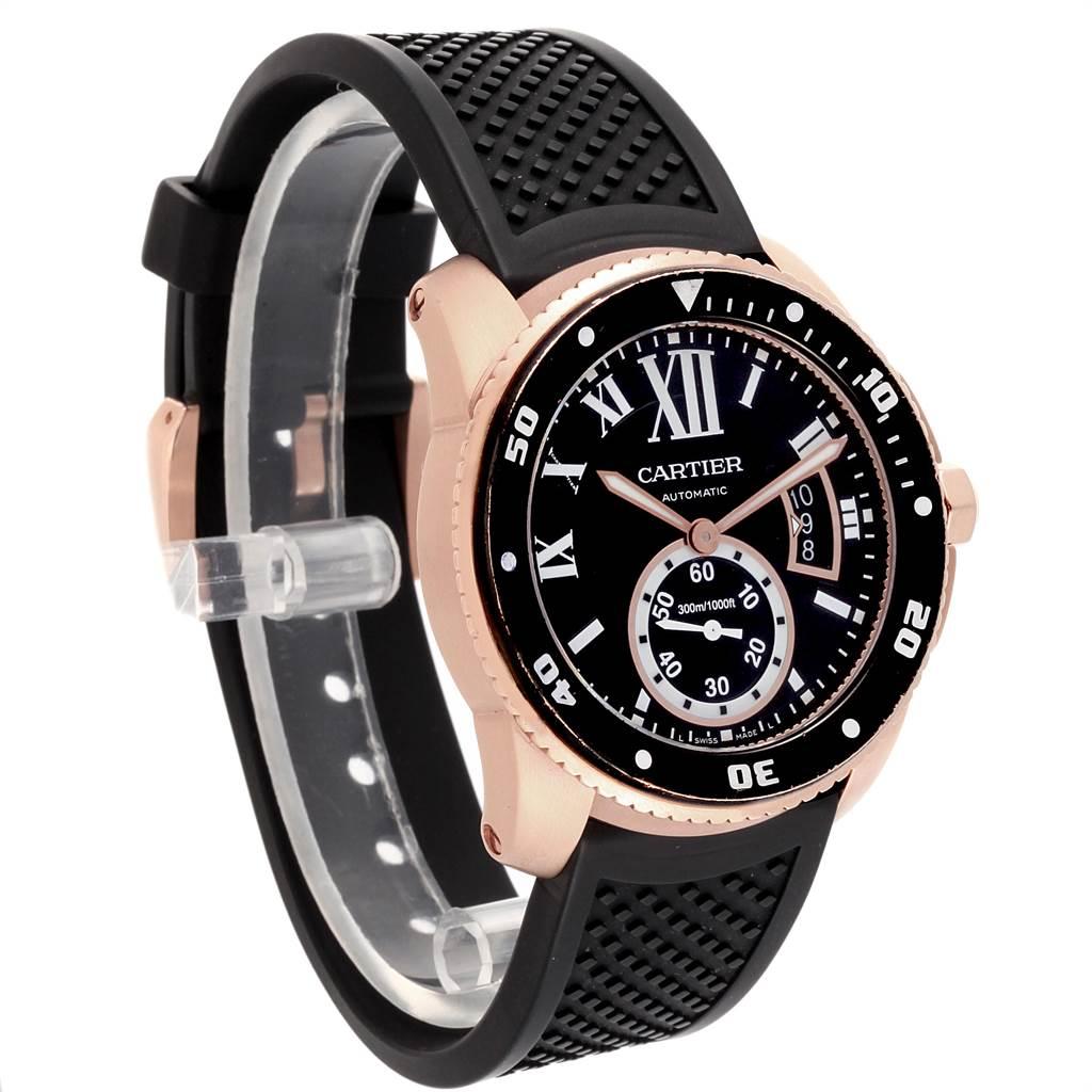 Cartier Calibre Rose Gold Black Dial Automatic Men's Watch W7100052 2