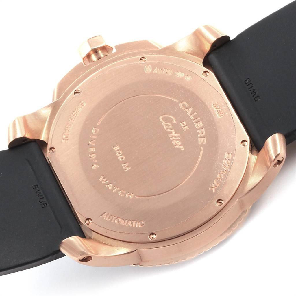 Cartier Calibre Rose Gold Black Dial Automatic Men's Watch W7100052 4
