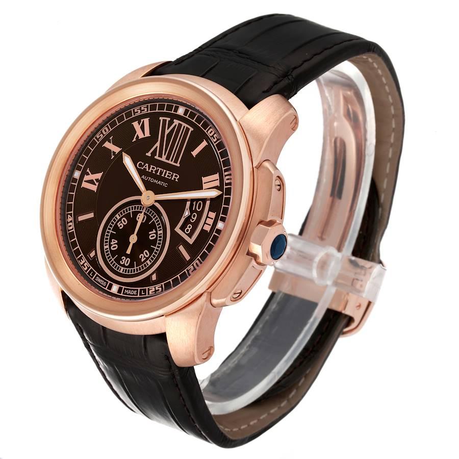 Automatik-Herrenuhr W7100007 von Cartier, Kaliber Rosgold, braunes Zifferblatt 1