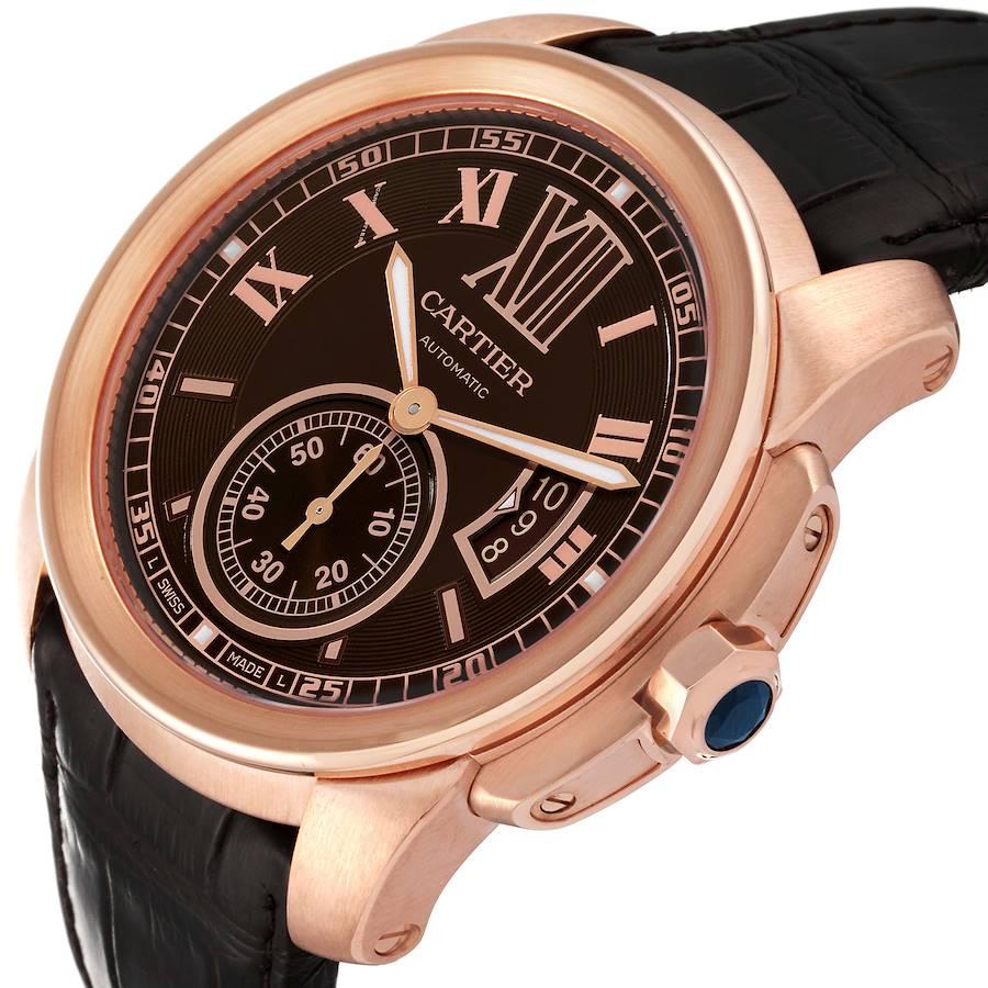 Automatik-Herrenuhr W7100007 von Cartier, Kaliber Rosgold, braunes Zifferblatt 2