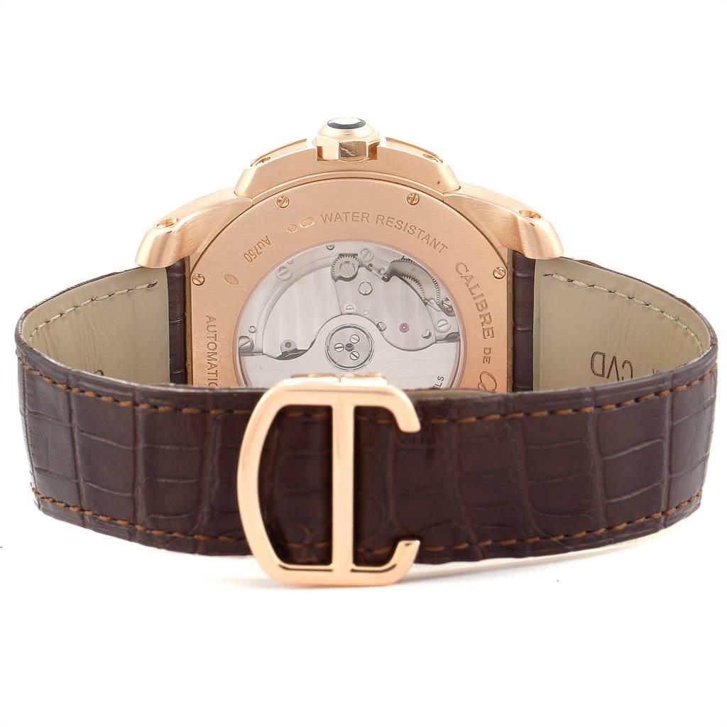Cartier Calibre Rose Gold Brown Dial Automatic Men's Watch W7100007 3