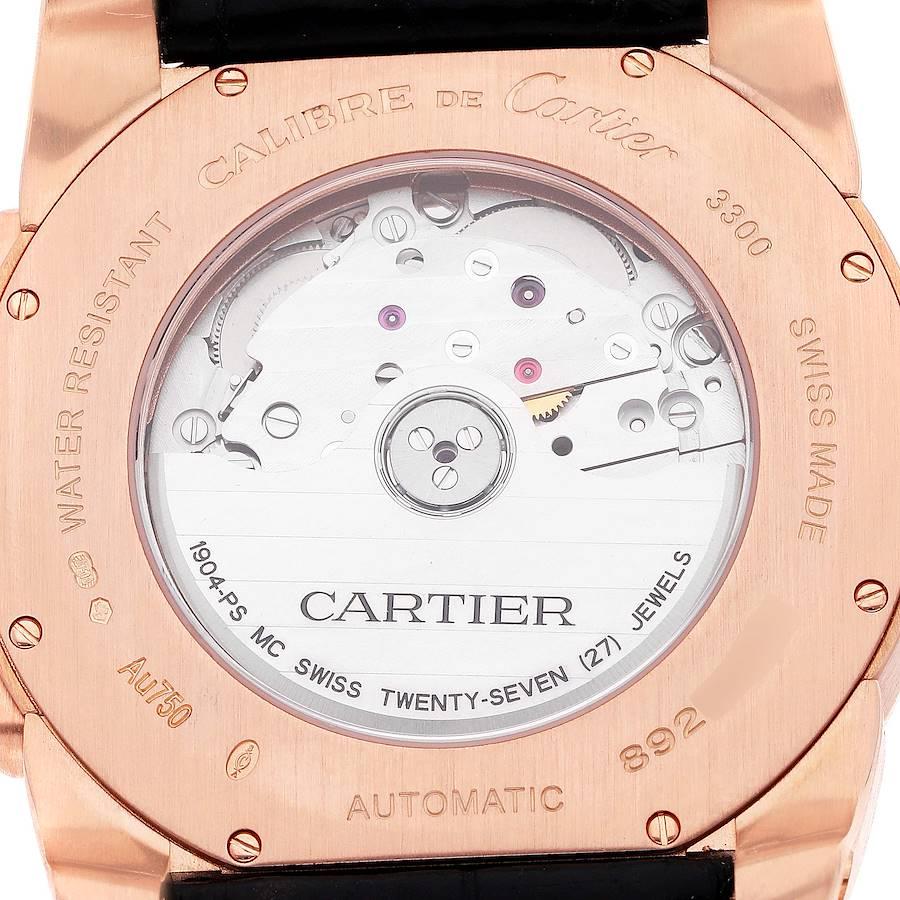 Cartier Automatik-Herrenuhr W7100009 Kaliber Roségold Silber Zifferblatt im Angebot 3